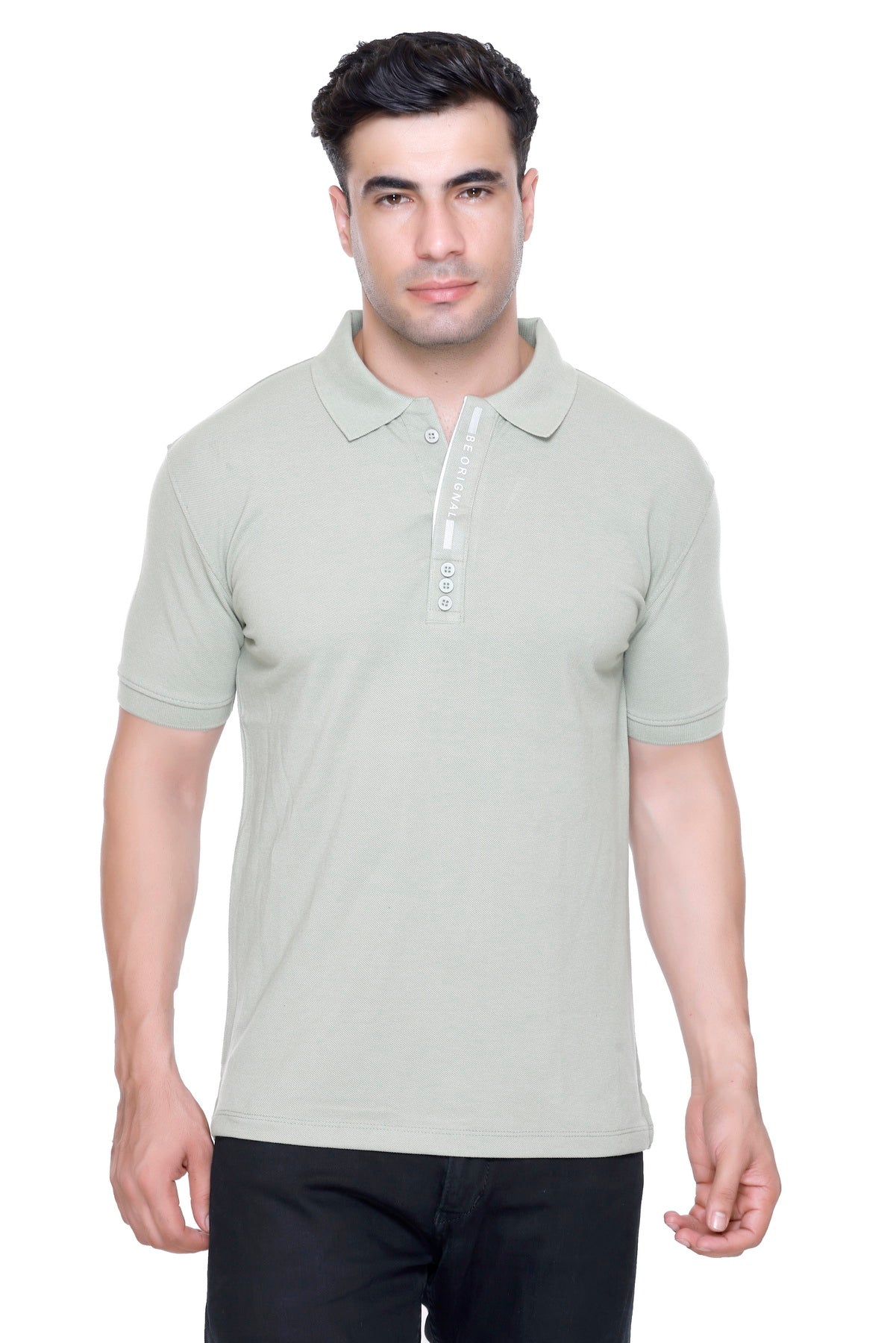 Hood Culture Men’s Solid Cotton Polo T-Shirt – Half Sleeve