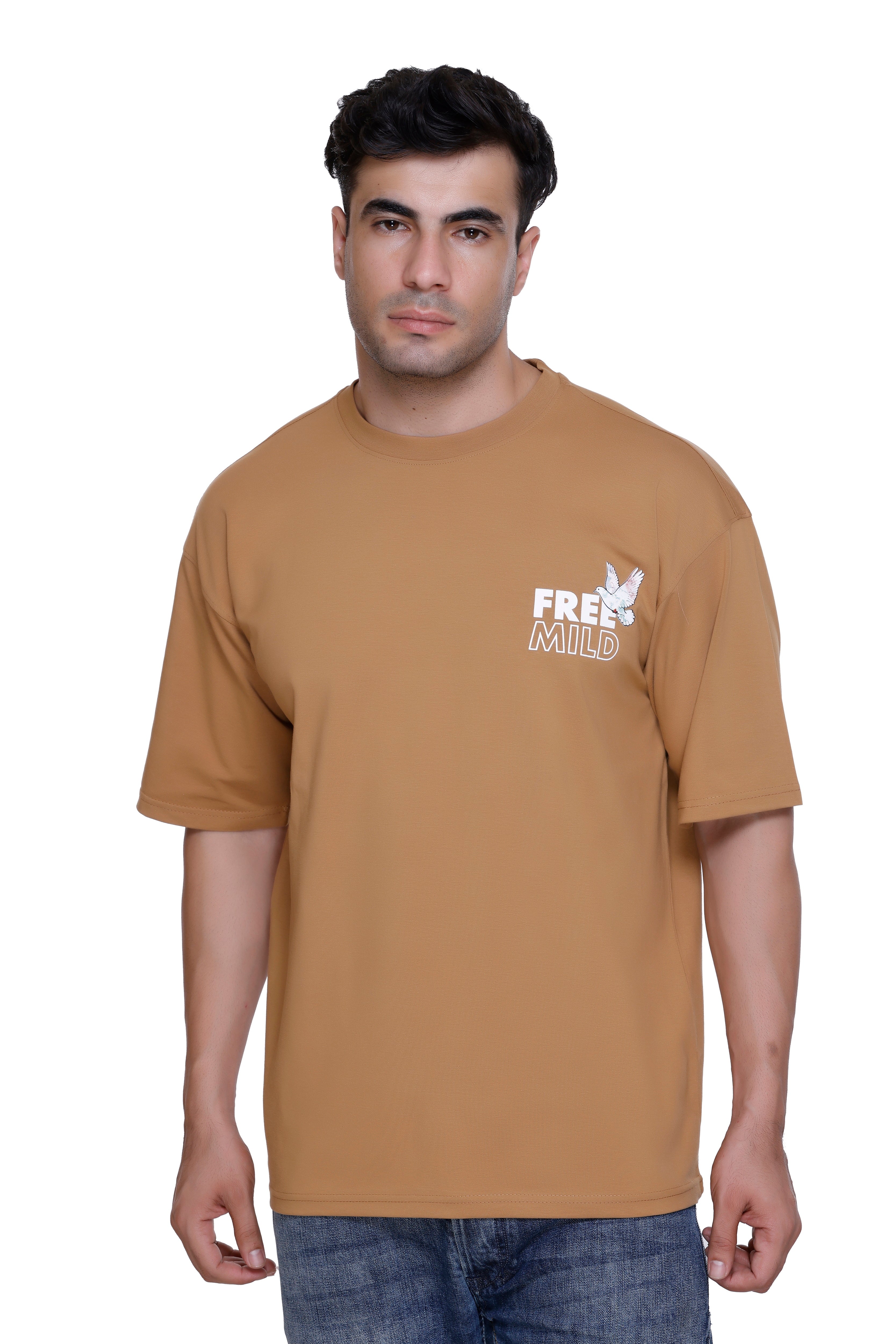 Hood Culture Men’s Oversized Cotton Lycra T-Shirt – Round Neck