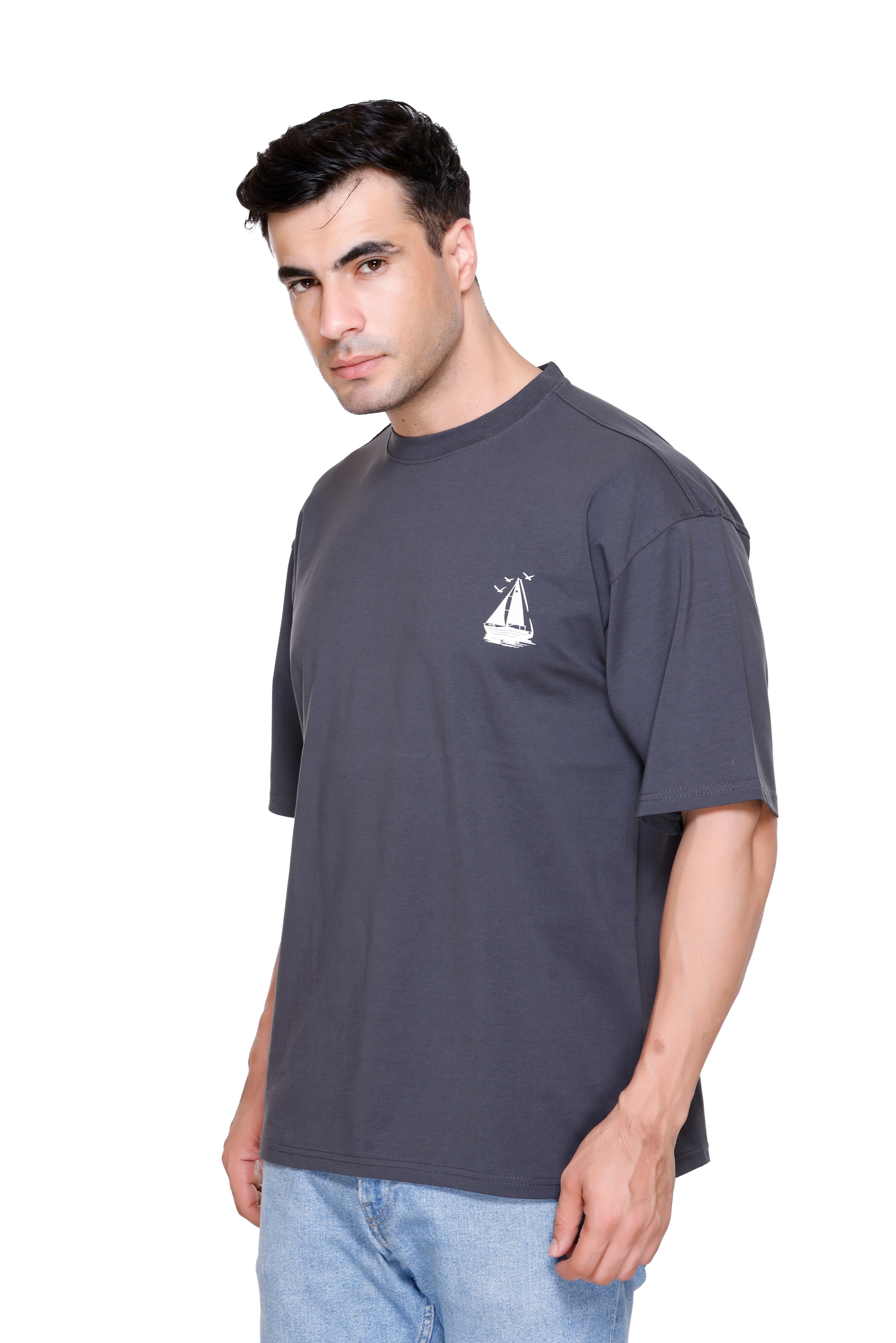 Hood Culture Men’s Oversized Cotton T-Shirt – Round Neck