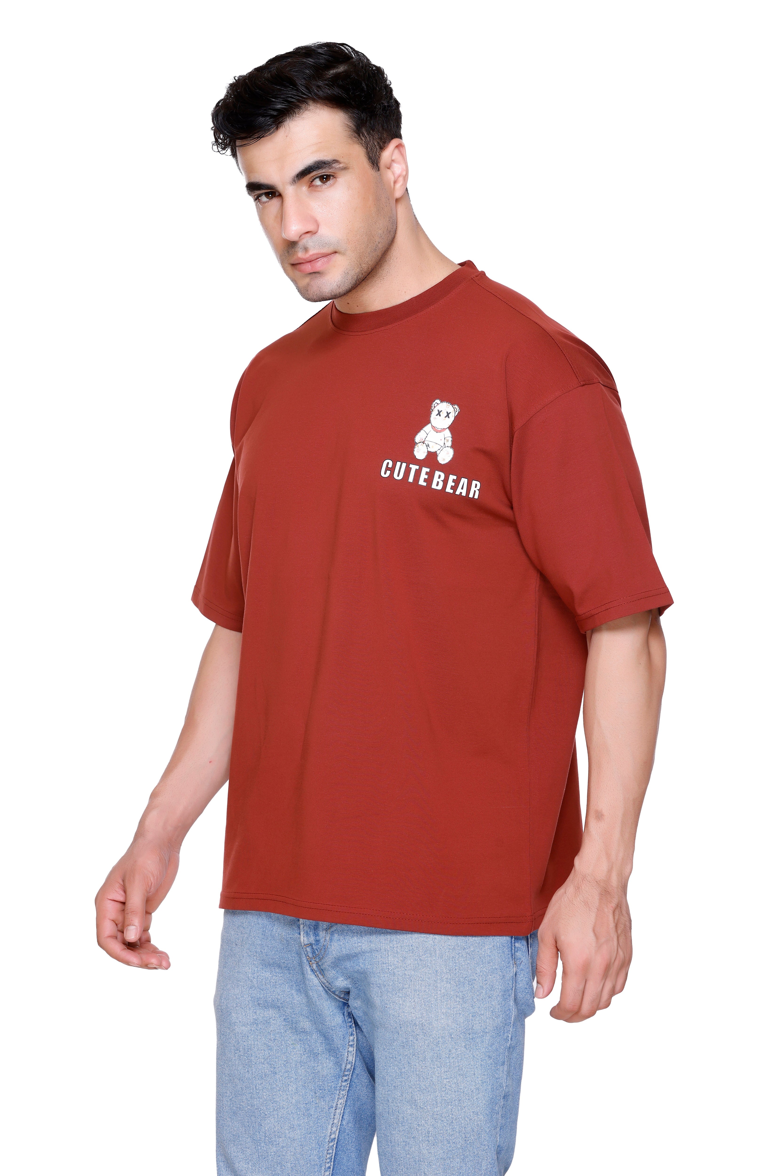 Hood Culture Men’s Solid Cotton Lycra Round Neck T-Shirt – Half Sleeve