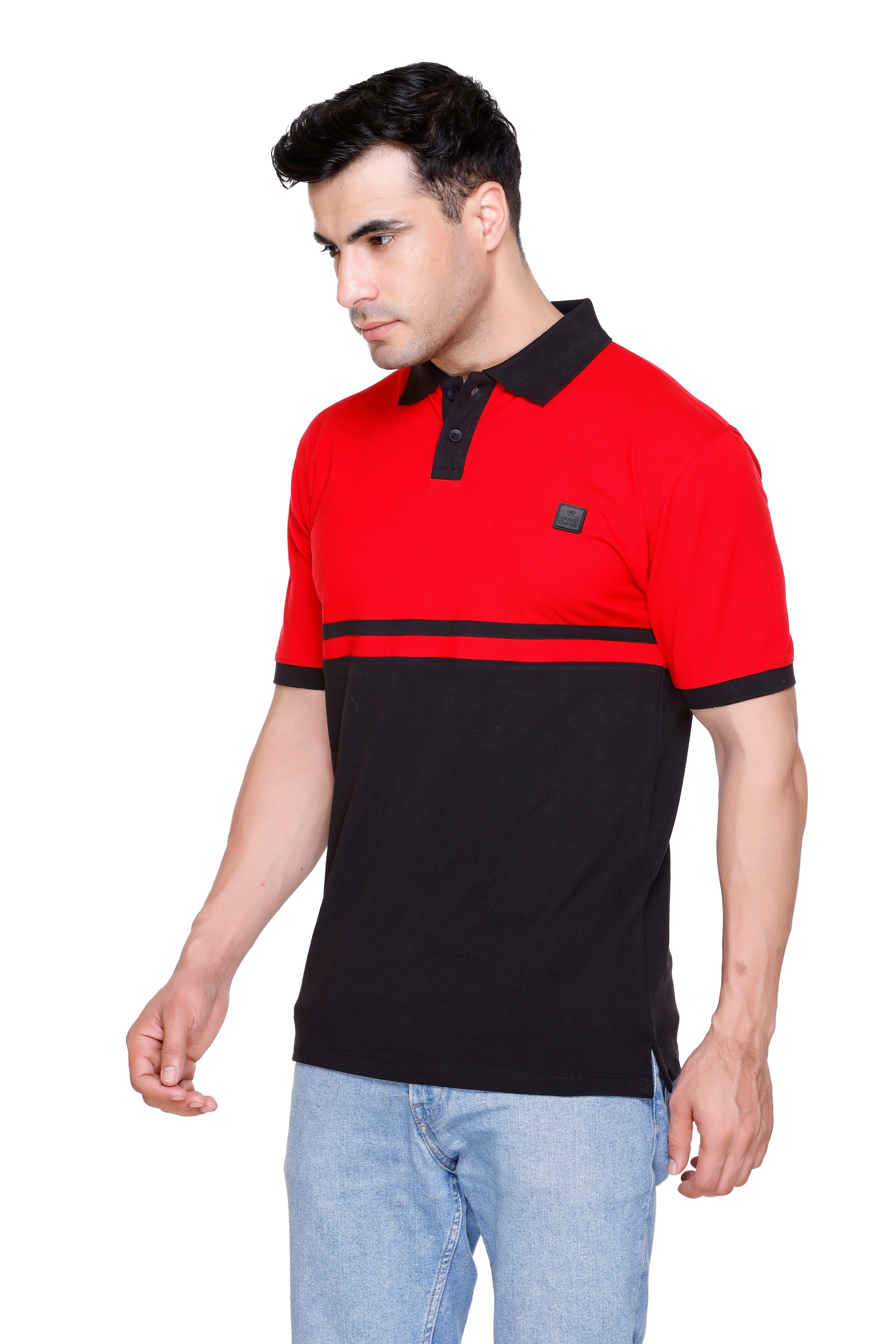 Hood Culture Men’s Solid Cotton Polo T-Shirt – Half Sleeve