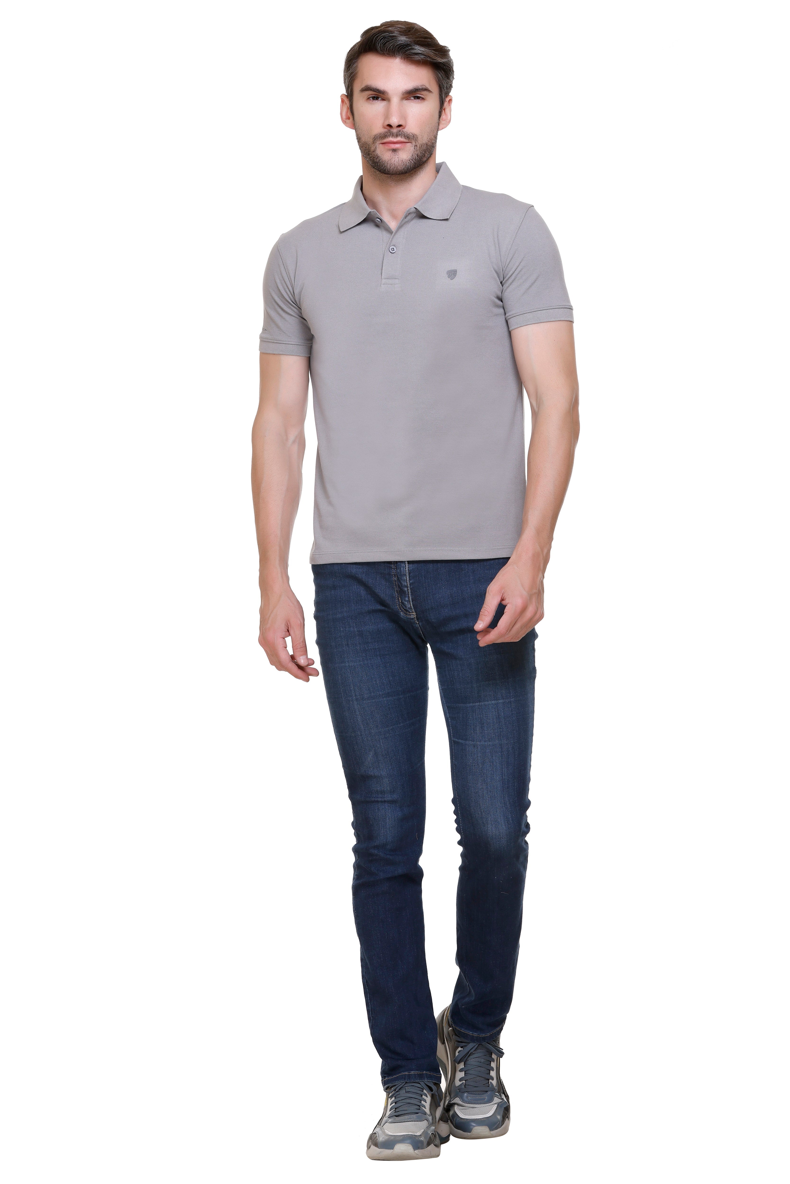 Hood Culture Men’s Solid Cotton Polo T-Shirt – Half Sleeve