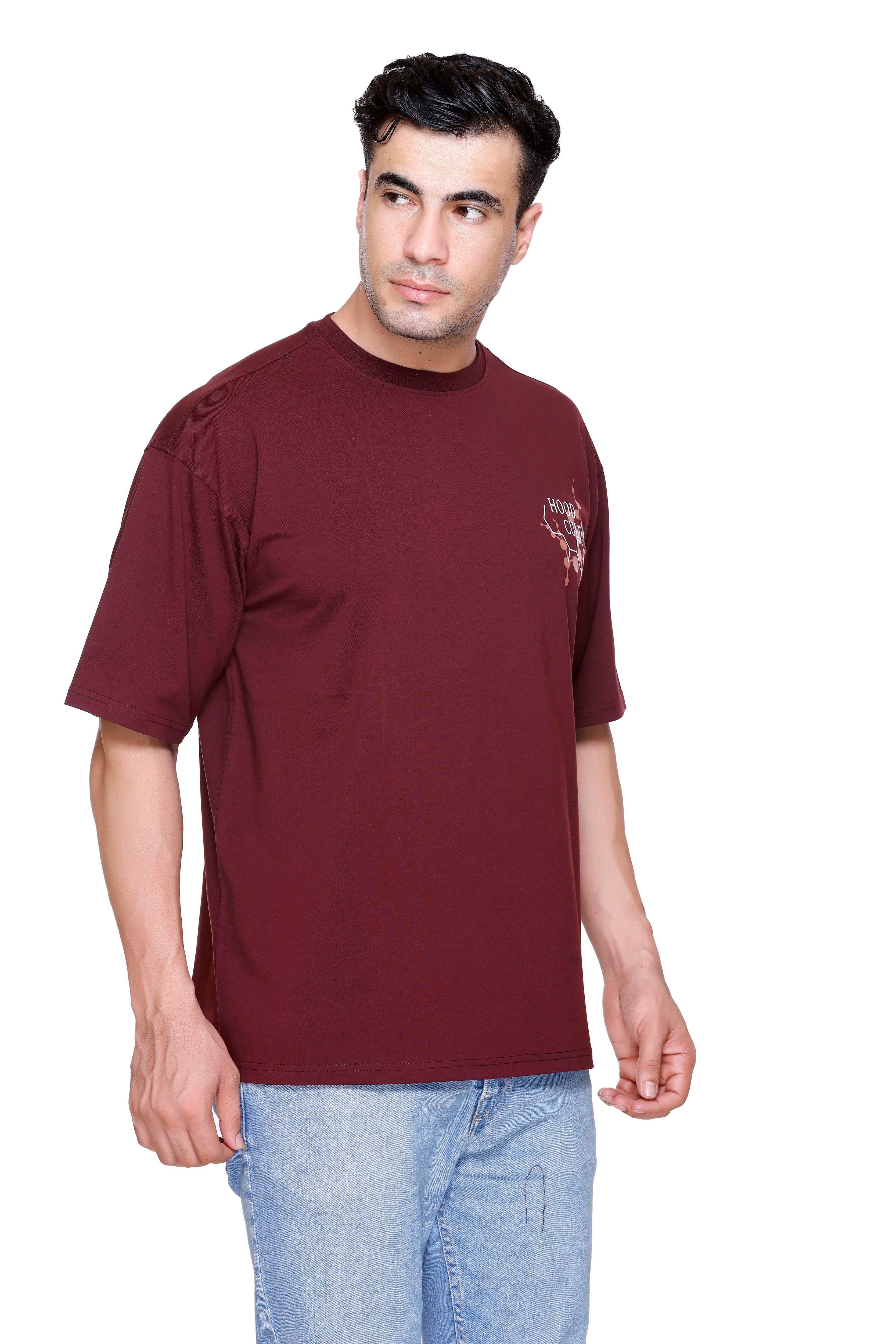 Hood Culture Men’s Printed Cotton Lycra T-Shirt