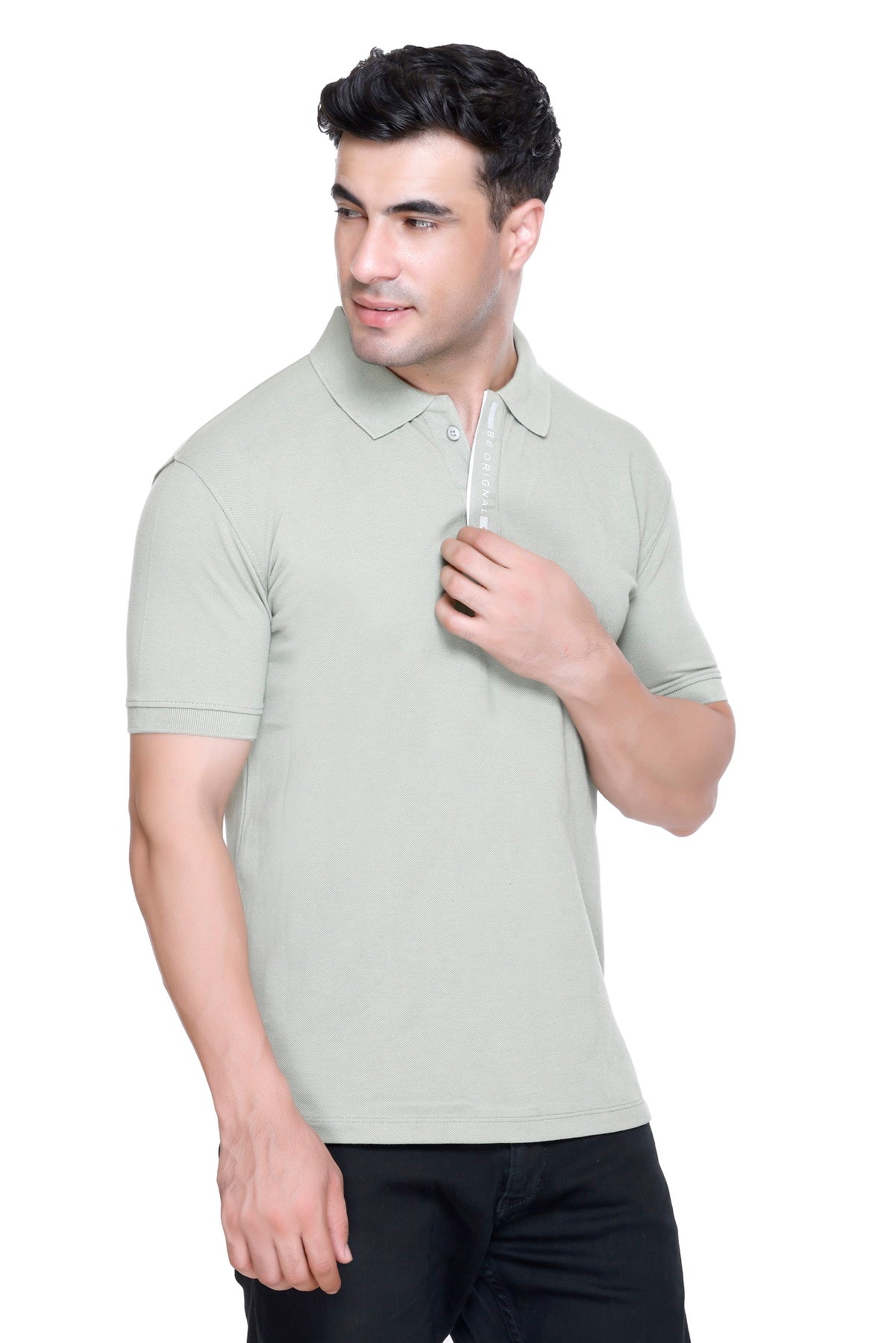 Hood Culture Men’s Solid Cotton Polo T-Shirt – Half Sleeve