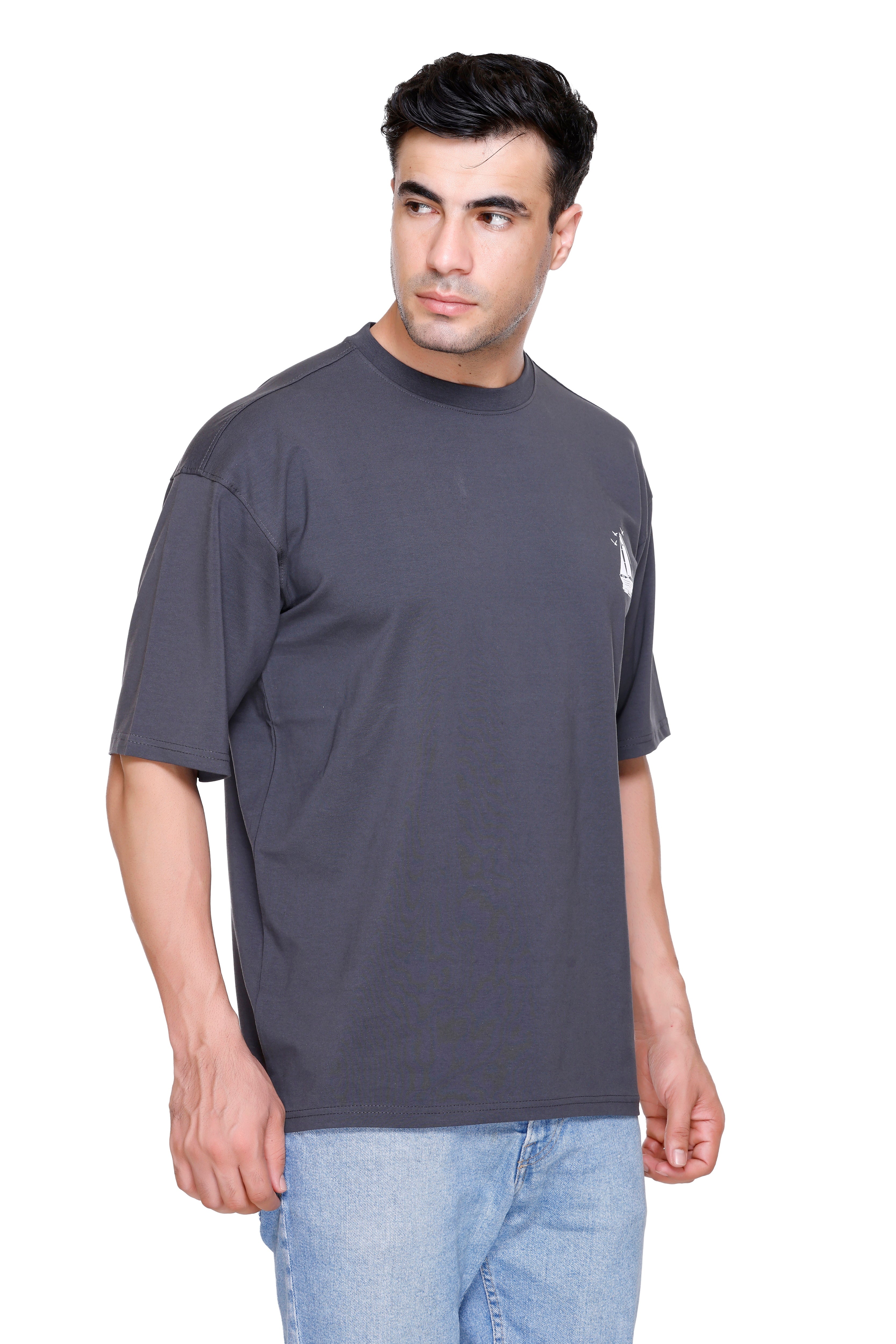 Hood Culture Men’s Oversized Cotton T-Shirt – Round Neck