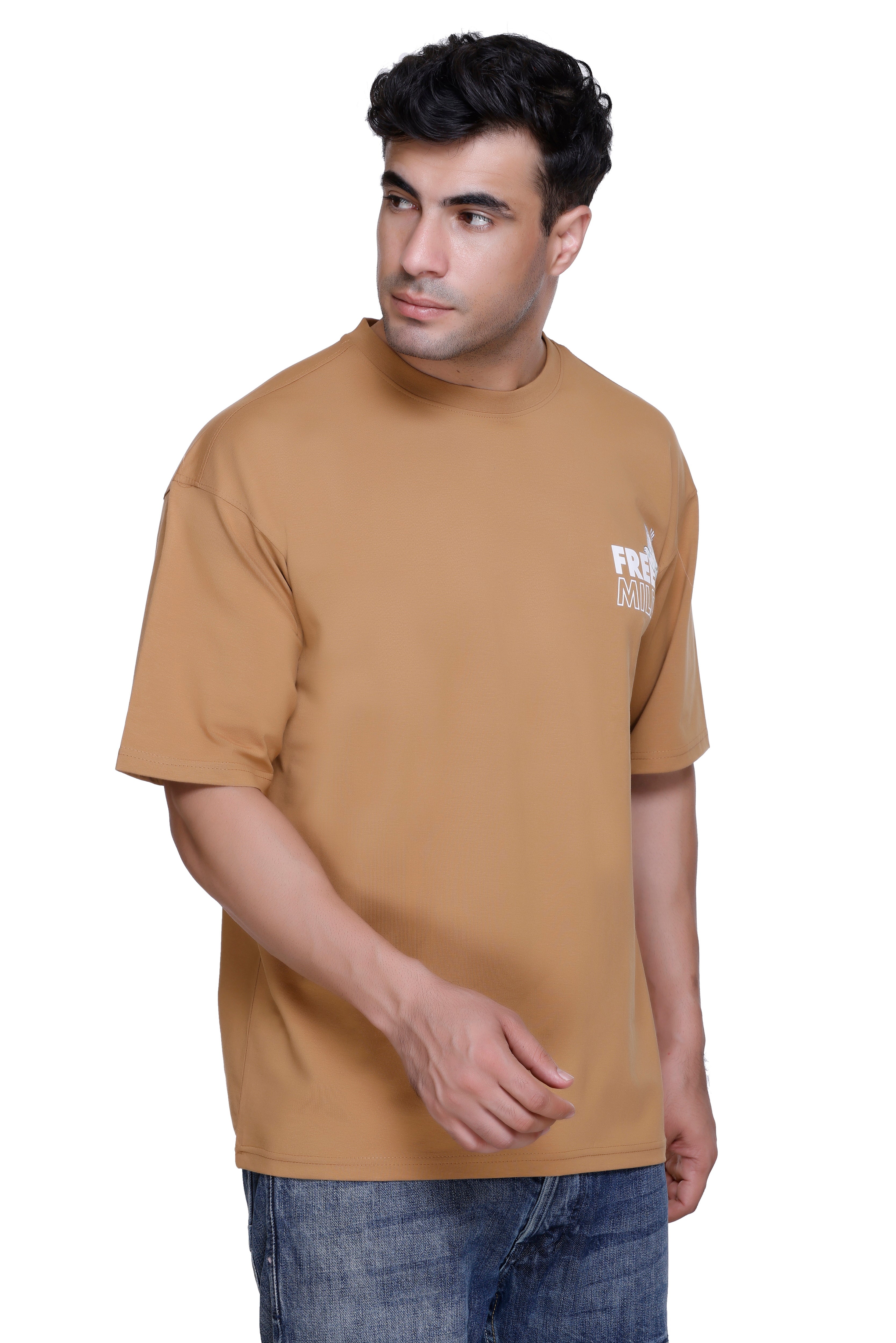 Hood Culture Men’s Oversized Cotton Lycra T-Shirt – Round Neck