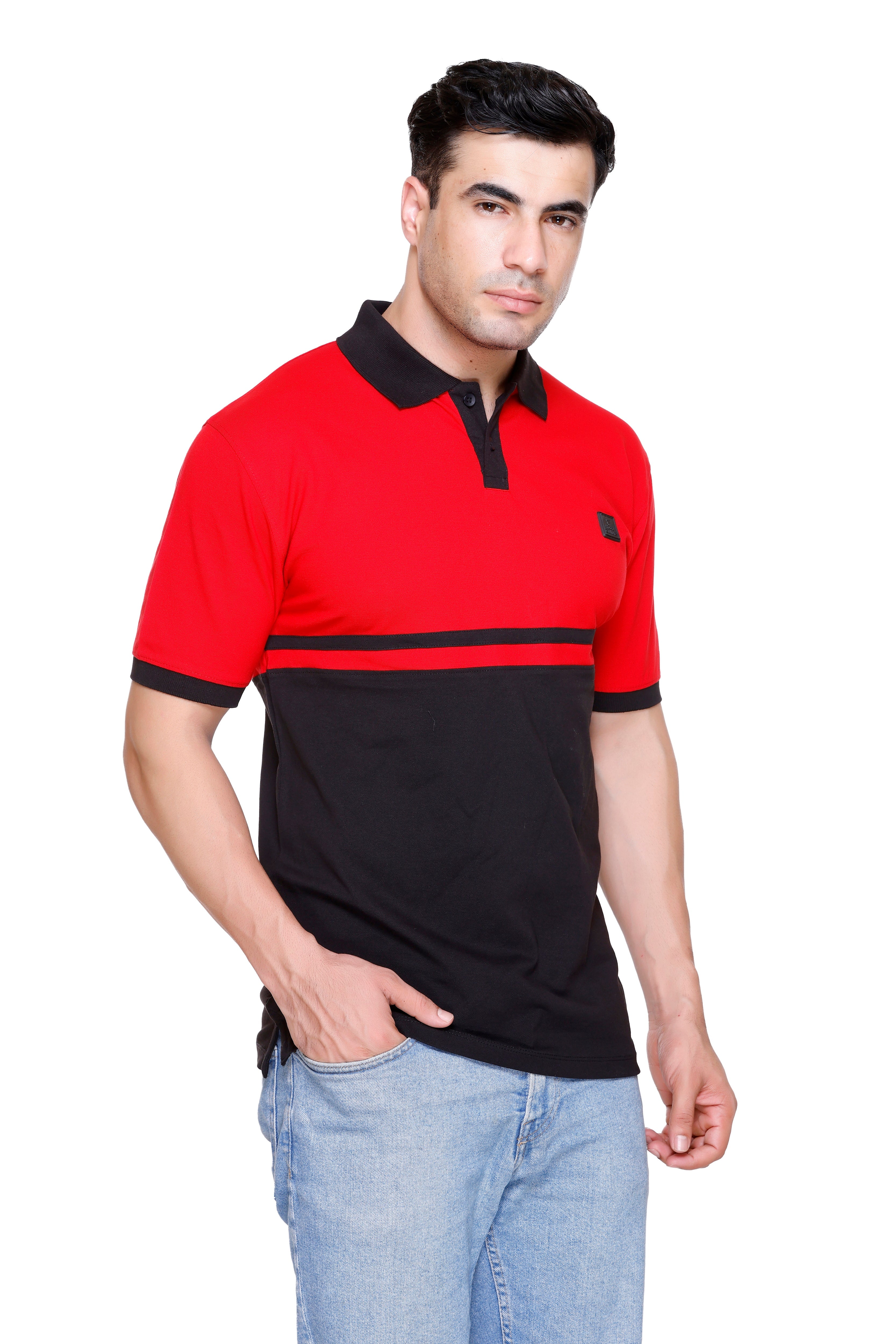 Hood Culture Men’s Solid Cotton Polo T-Shirt – Half Sleeve