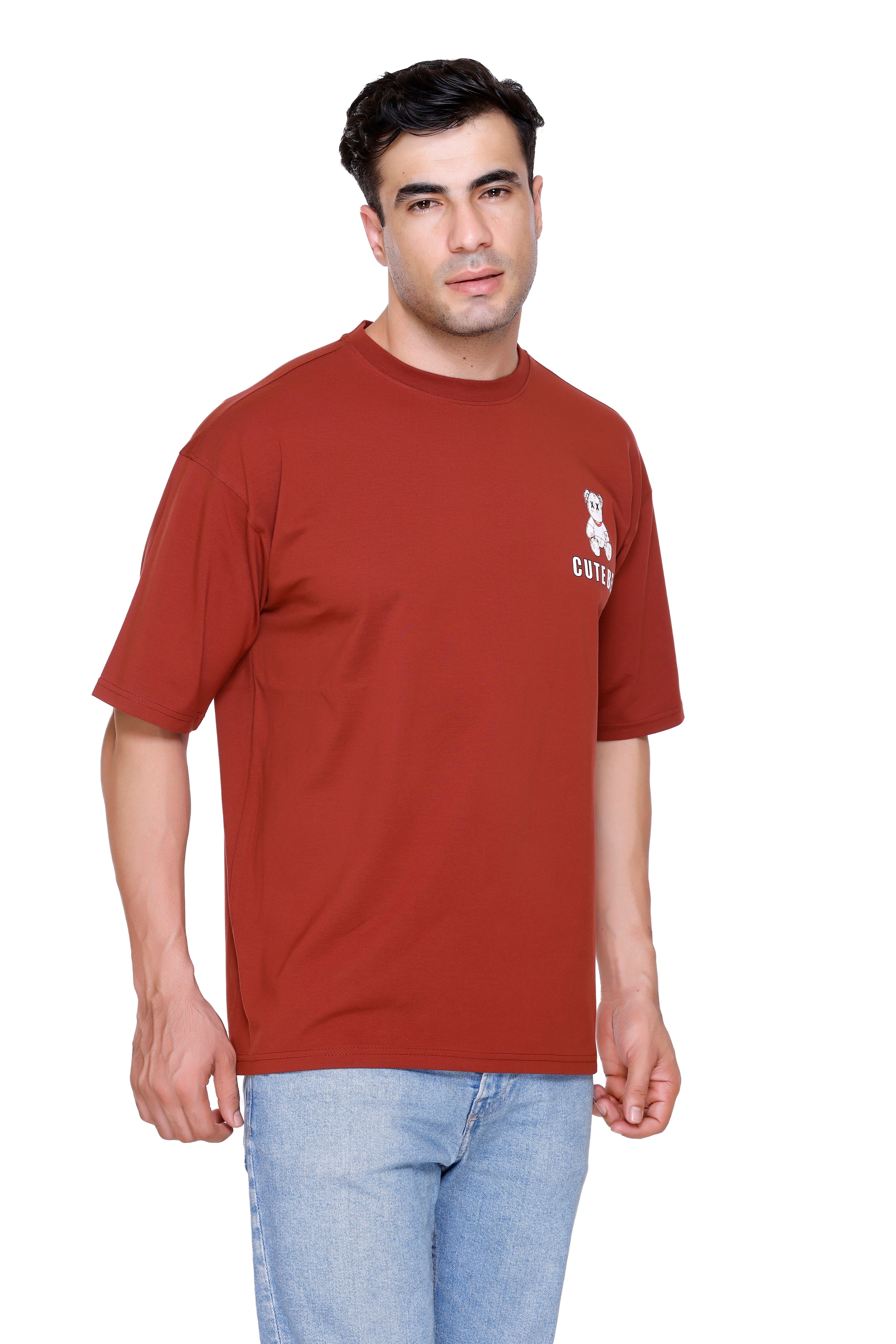 Hood Culture Men’s Solid Cotton Lycra Round Neck T-Shirt – Half Sleeve