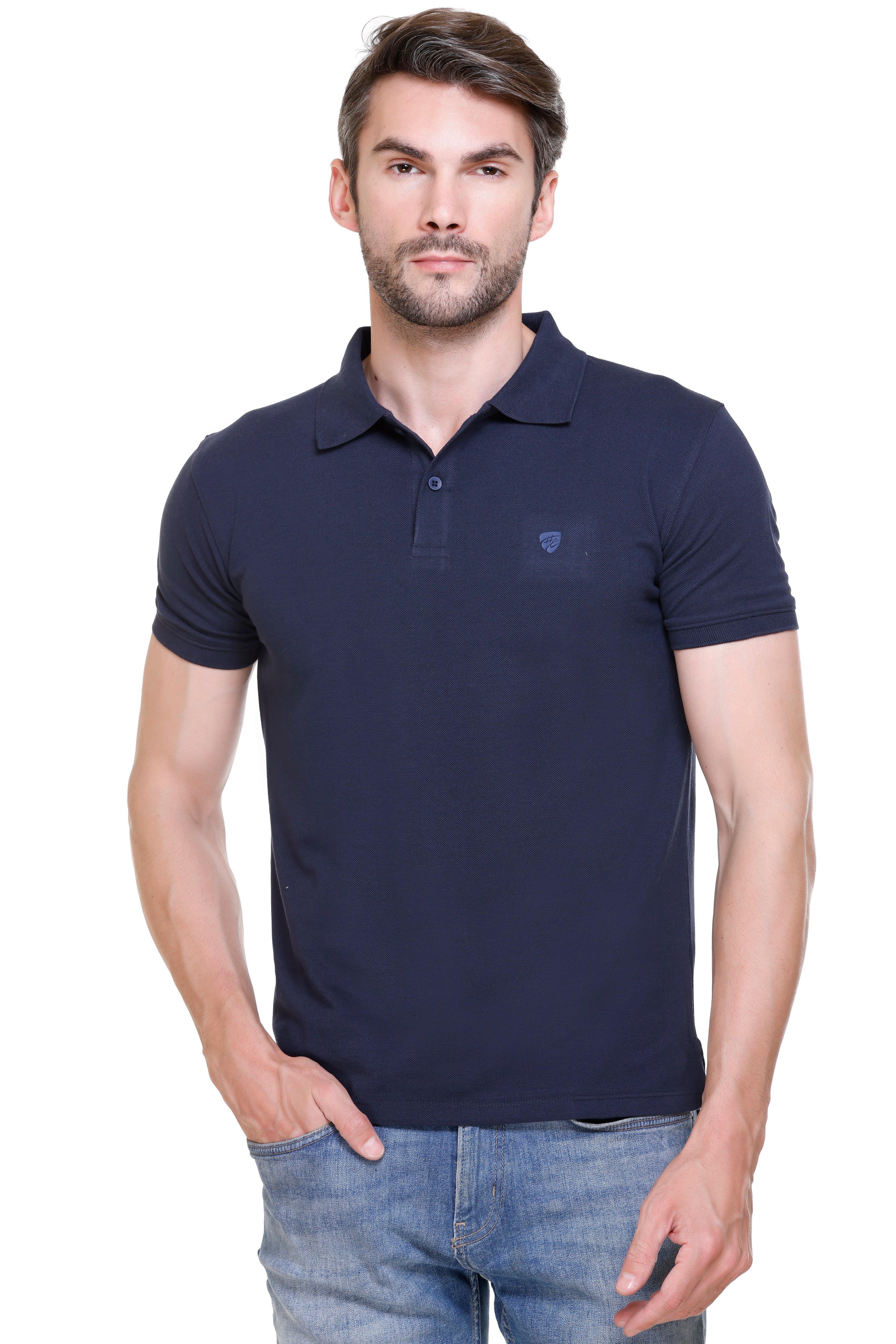 Hood Culture Men’s Solid Cotton Polo T-Shirt – Half Sleeve