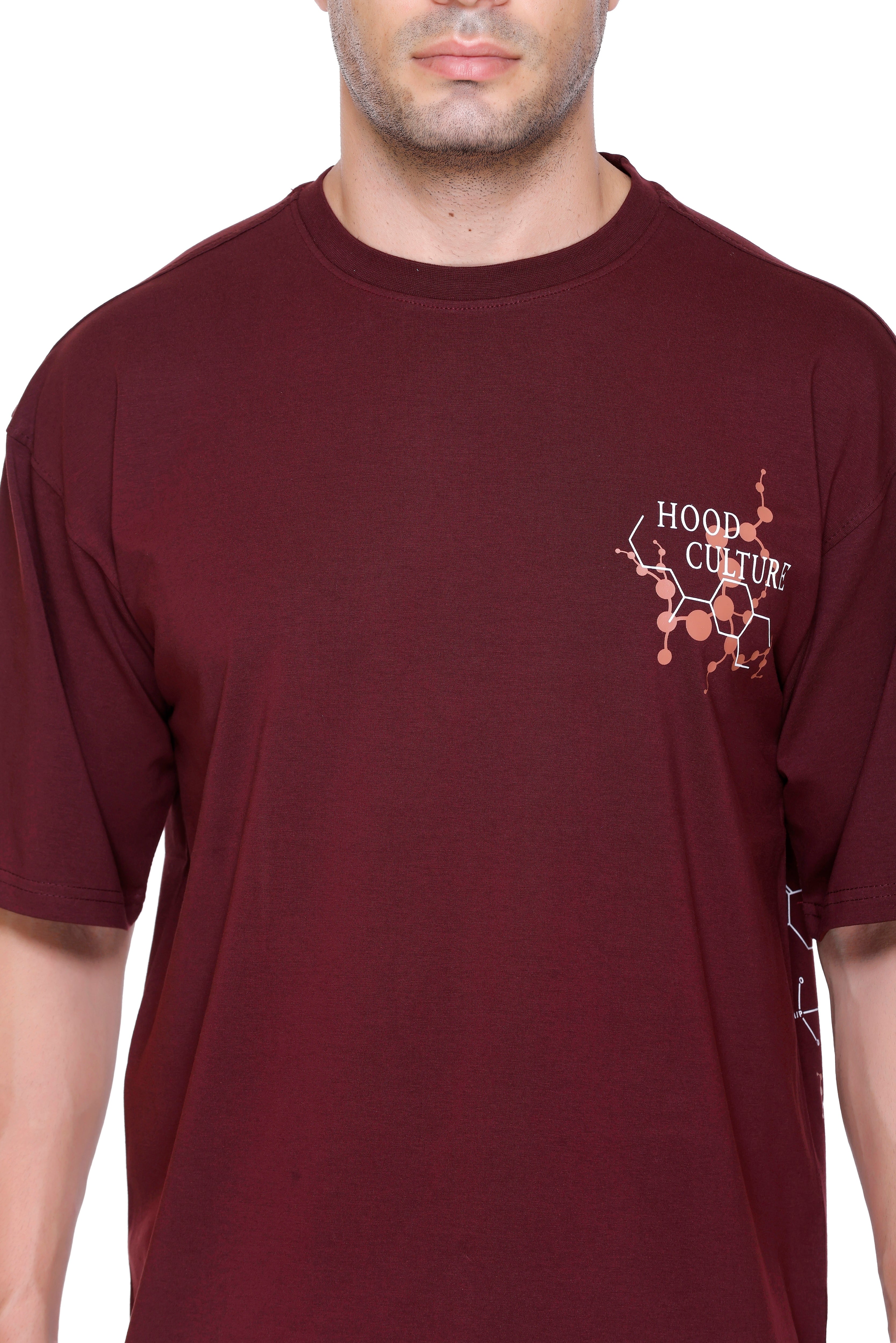 Hood Culture Men’s Printed Cotton Lycra T-Shirt