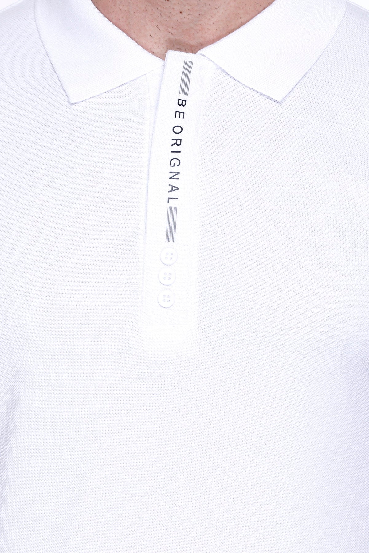 Hood Culture Men’s Solid Cotton Polo White T-Shirt – Half Sleeve