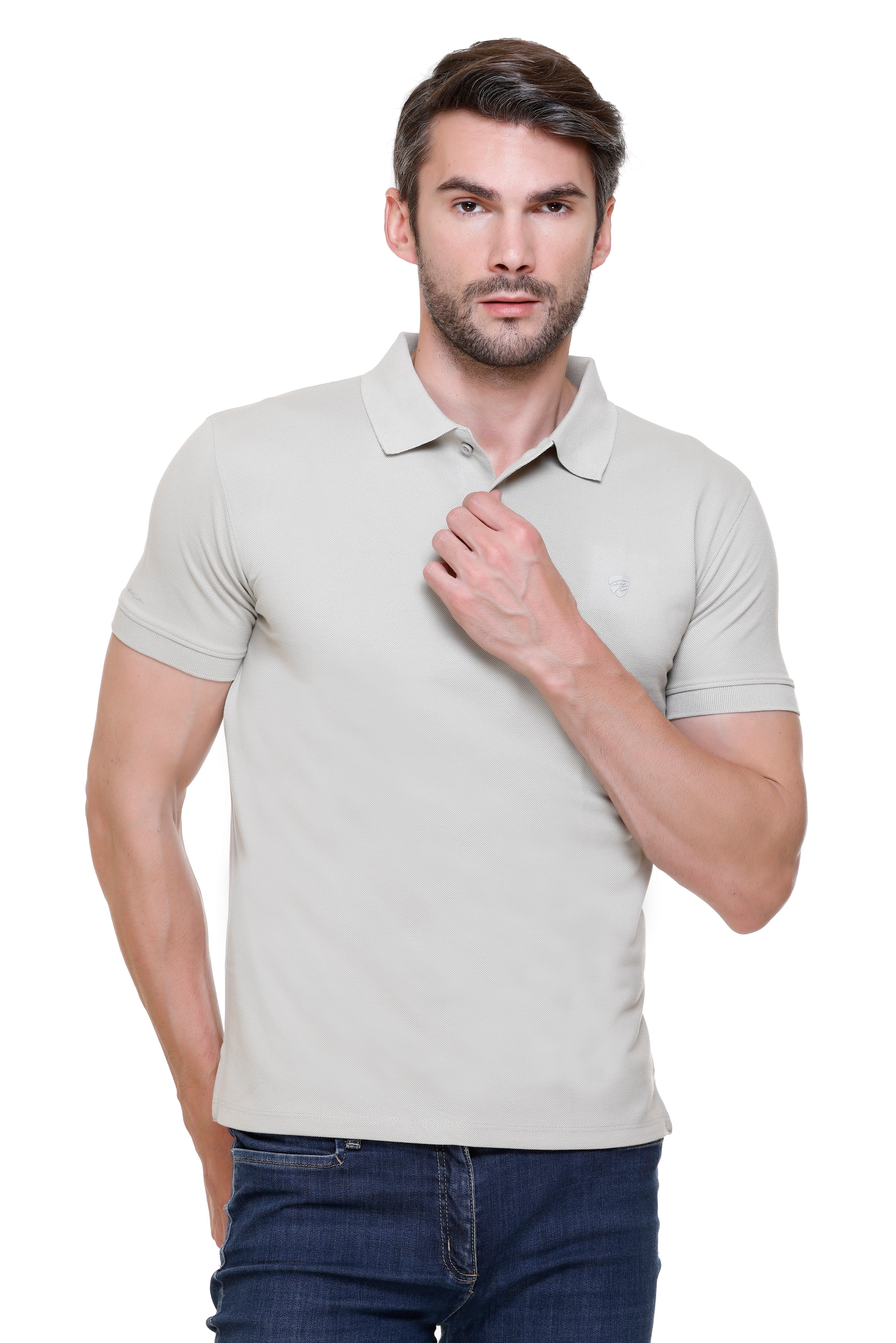 Hood Culture Men’s Solid Cotton Polo T-Shirt – Half Sleeve