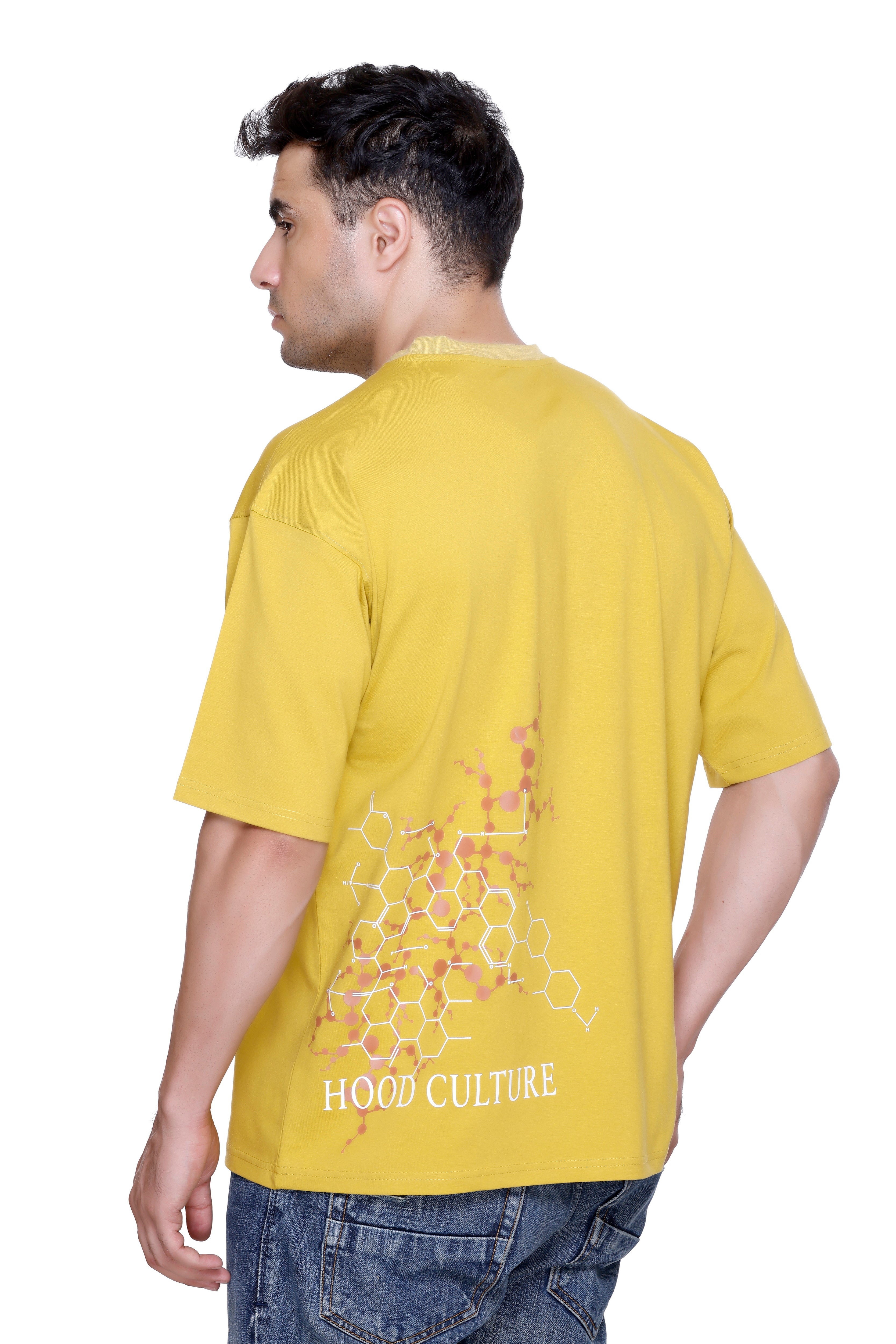 Hood Culture Men’s Oversized Cotton Lycra T-Shirt – Round Neck