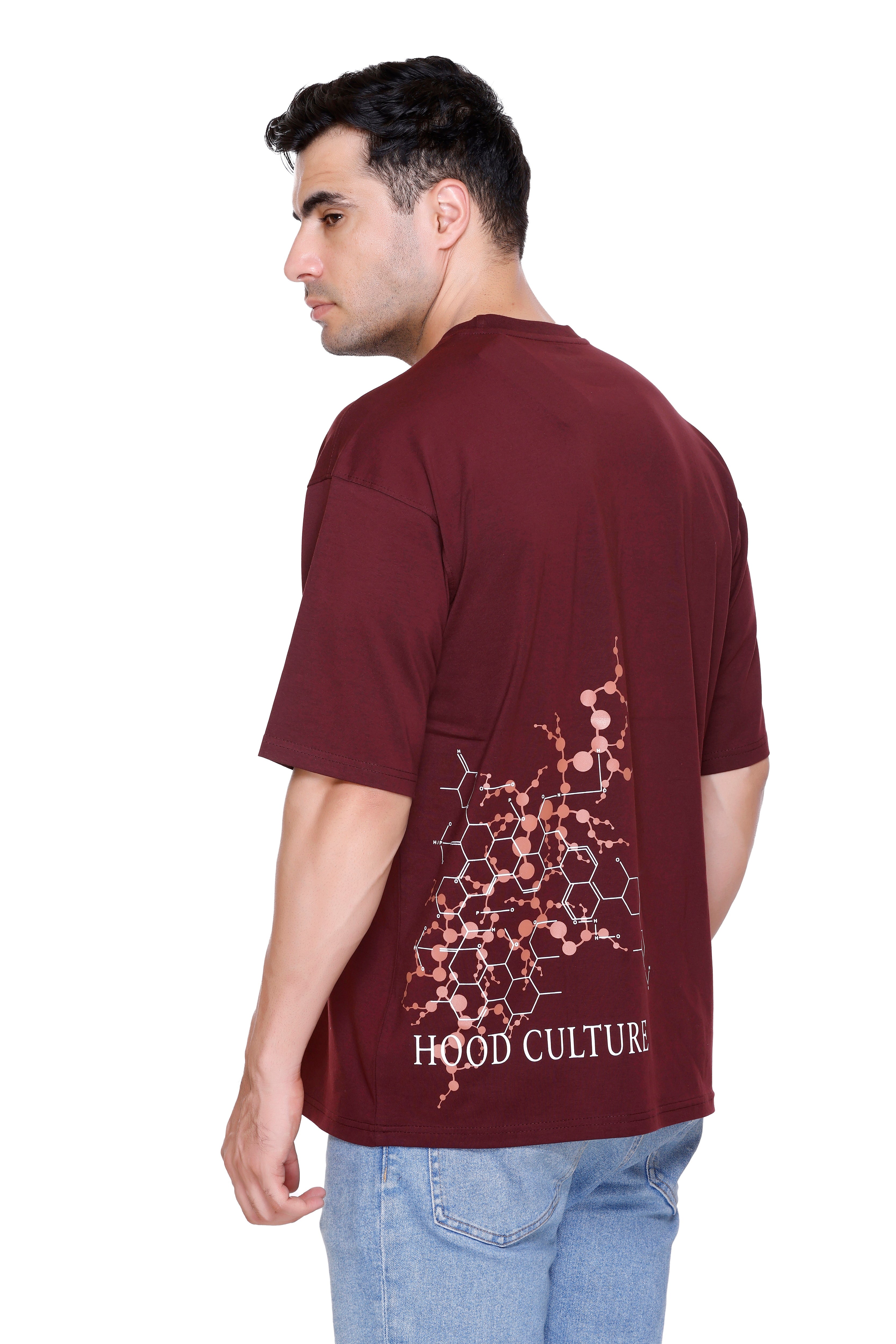 Hood Culture Men’s Printed Cotton Lycra T-Shirt