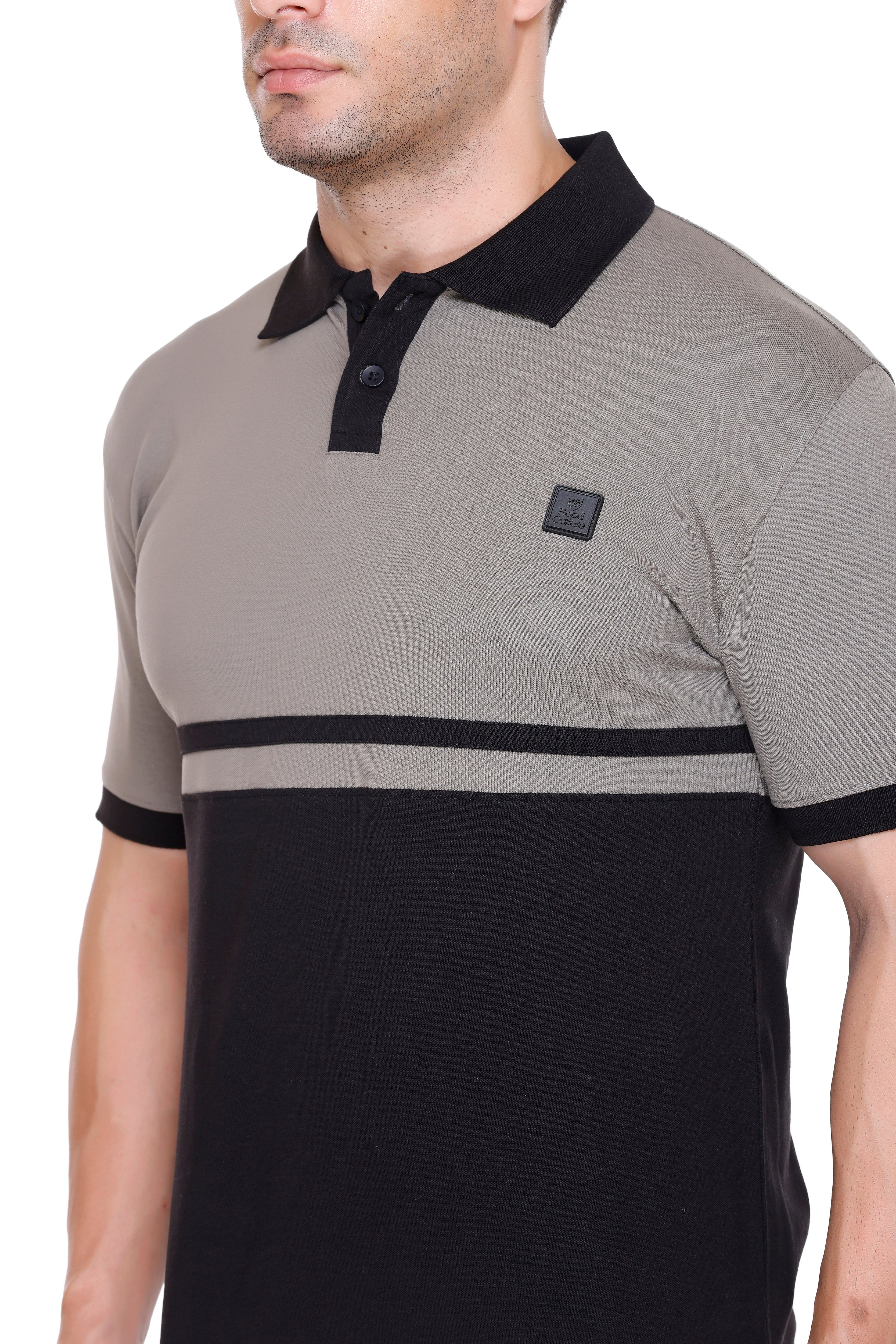 Hood Culture Men’s Cotton Polo T-Shirt – Half Sleeve