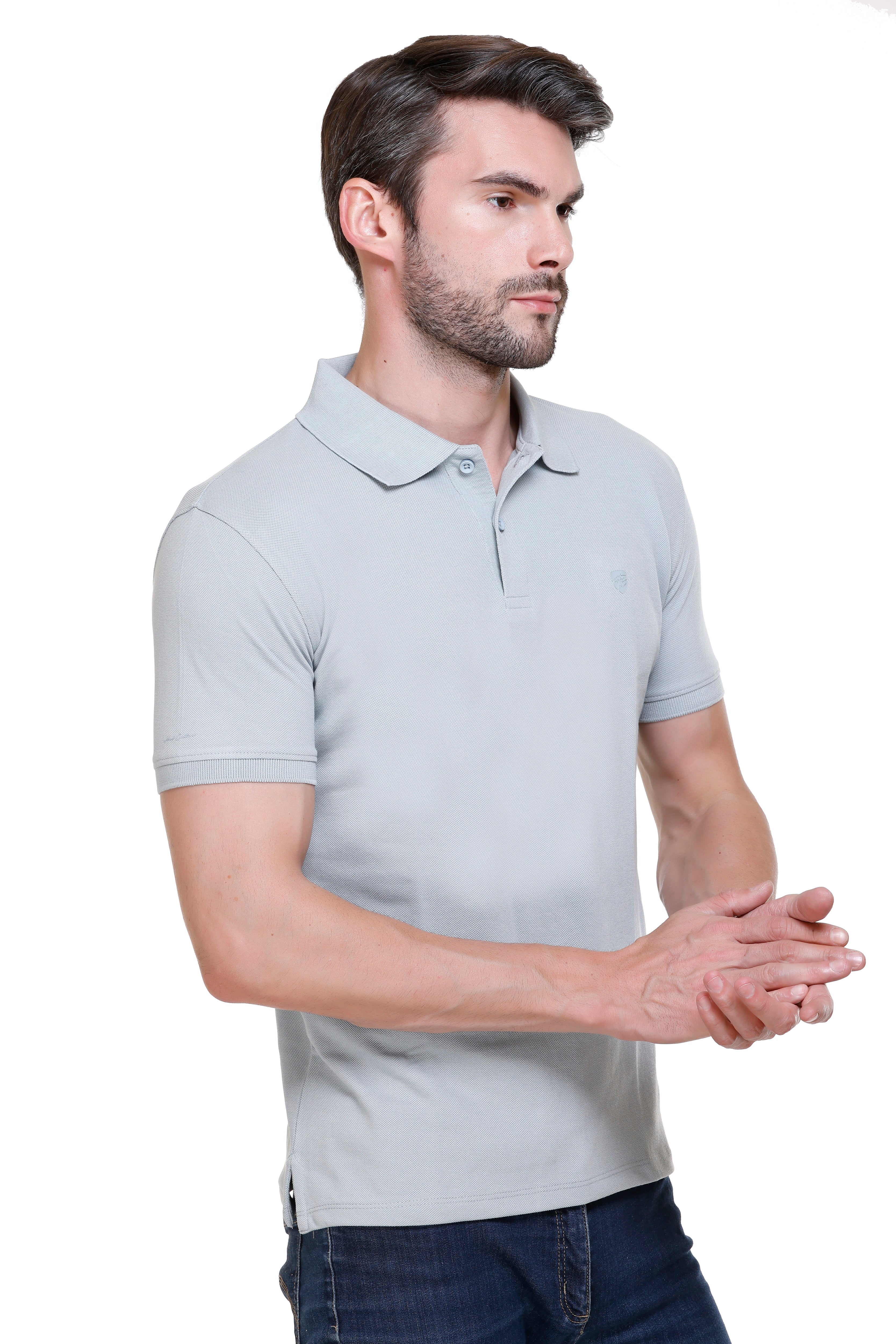 Hood Culture Men’s Solid Cotton Polo T-Shirt – Half Sleeve