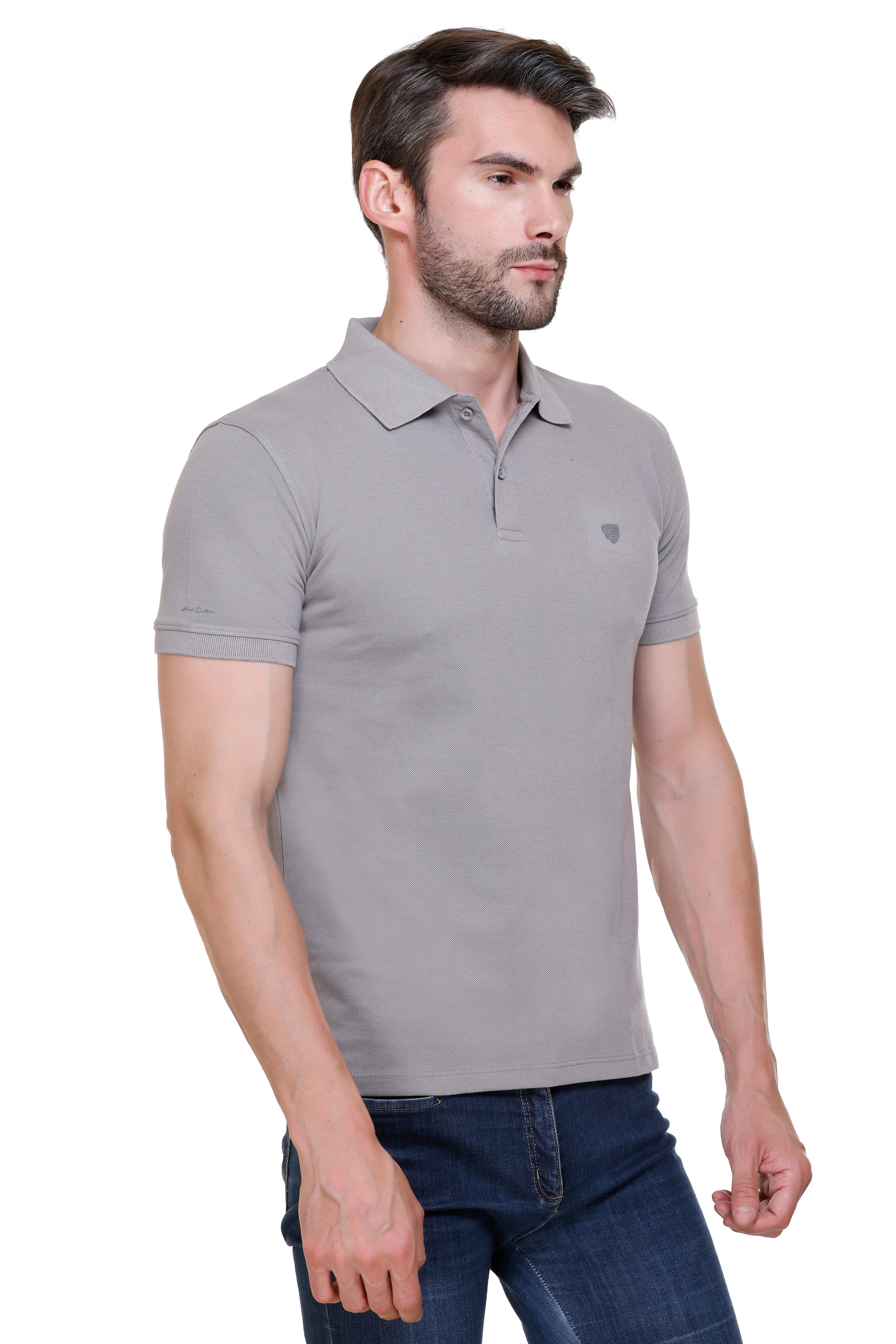 Hood Culture Men’s Solid Cotton Polo T-Shirt – Half Sleeve