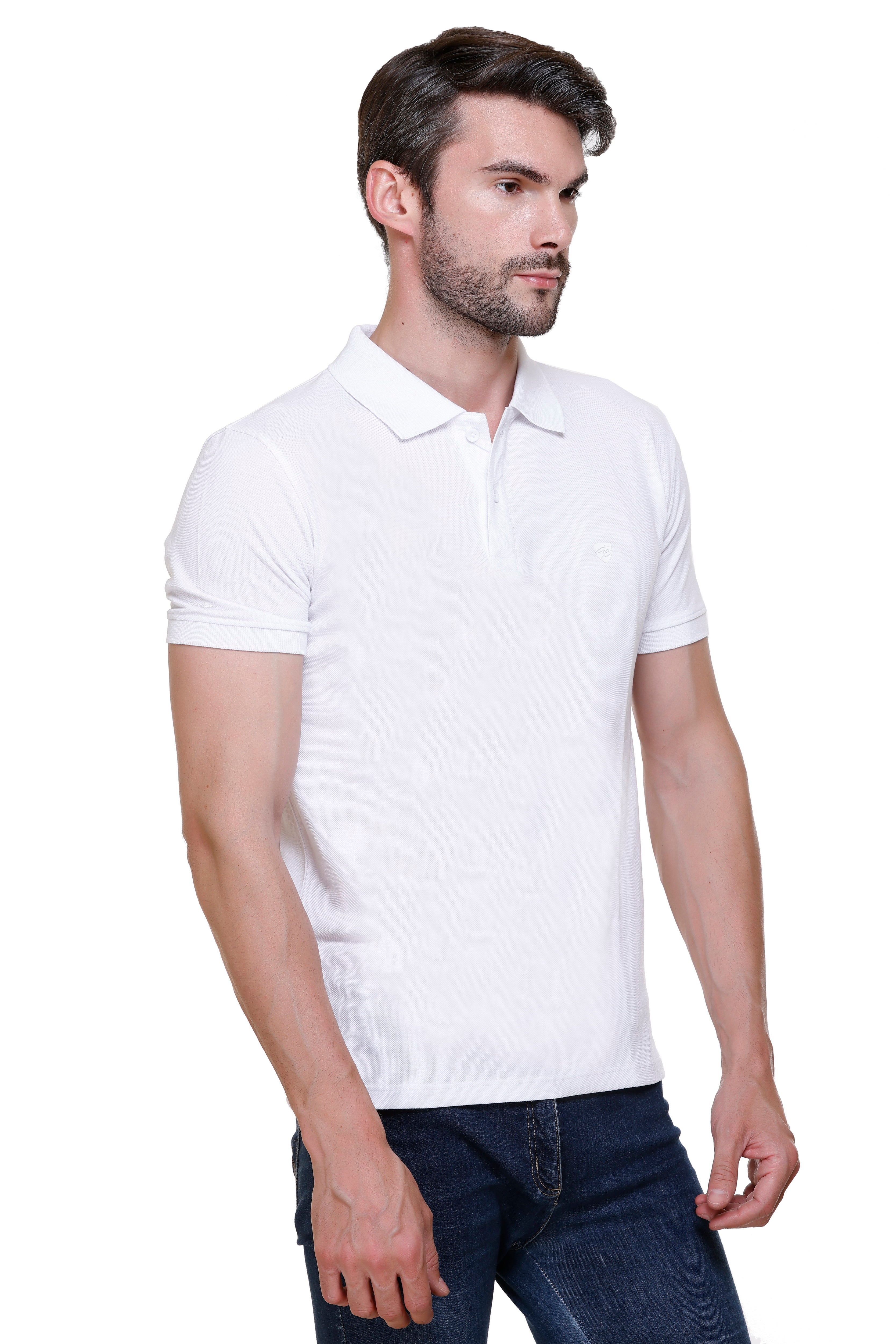 Hood Culture Men’s Solid Cotton Polo T-Shirt – Half Sleeve