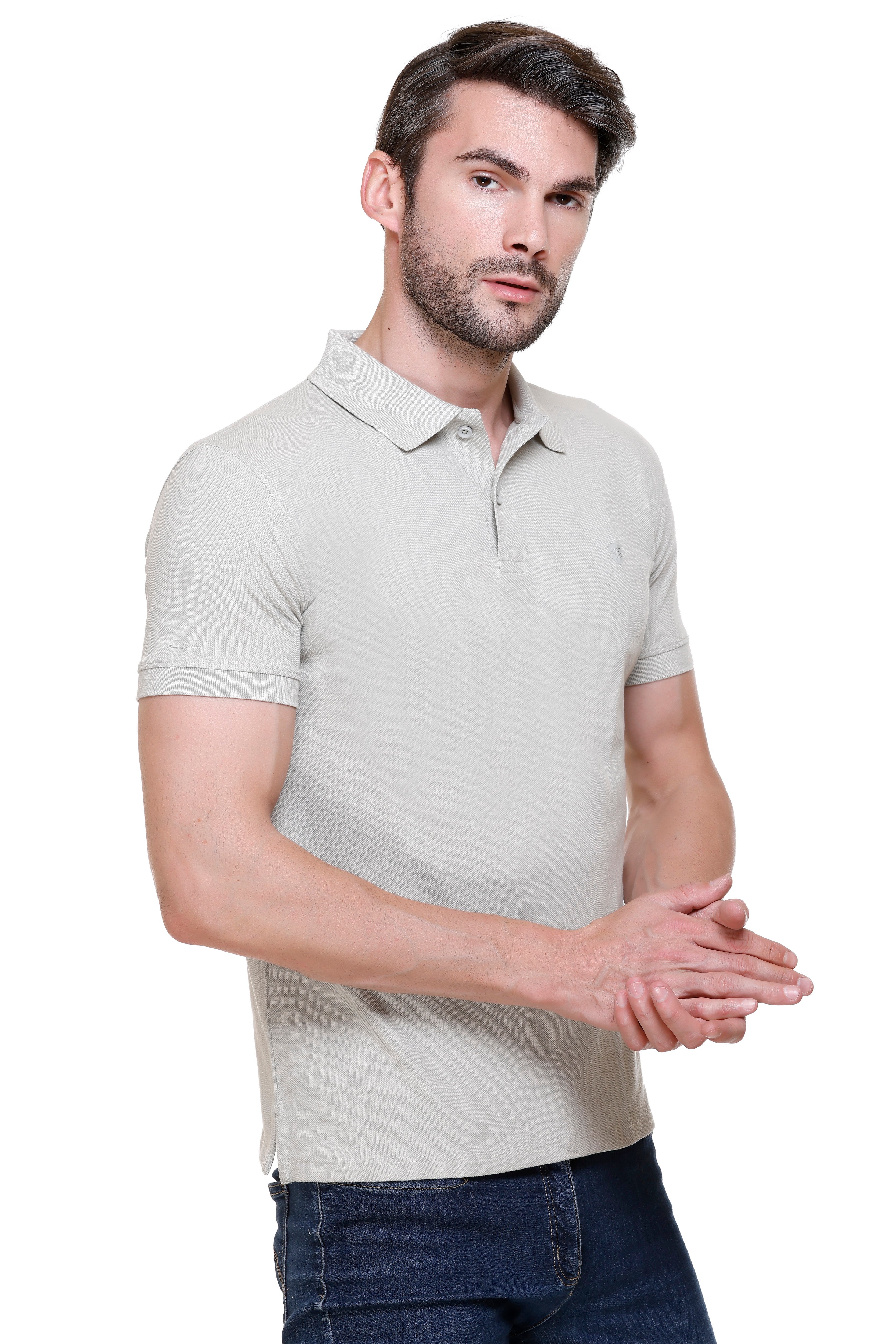 Hood Culture Men’s Solid Cotton Polo T-Shirt – Half Sleeve