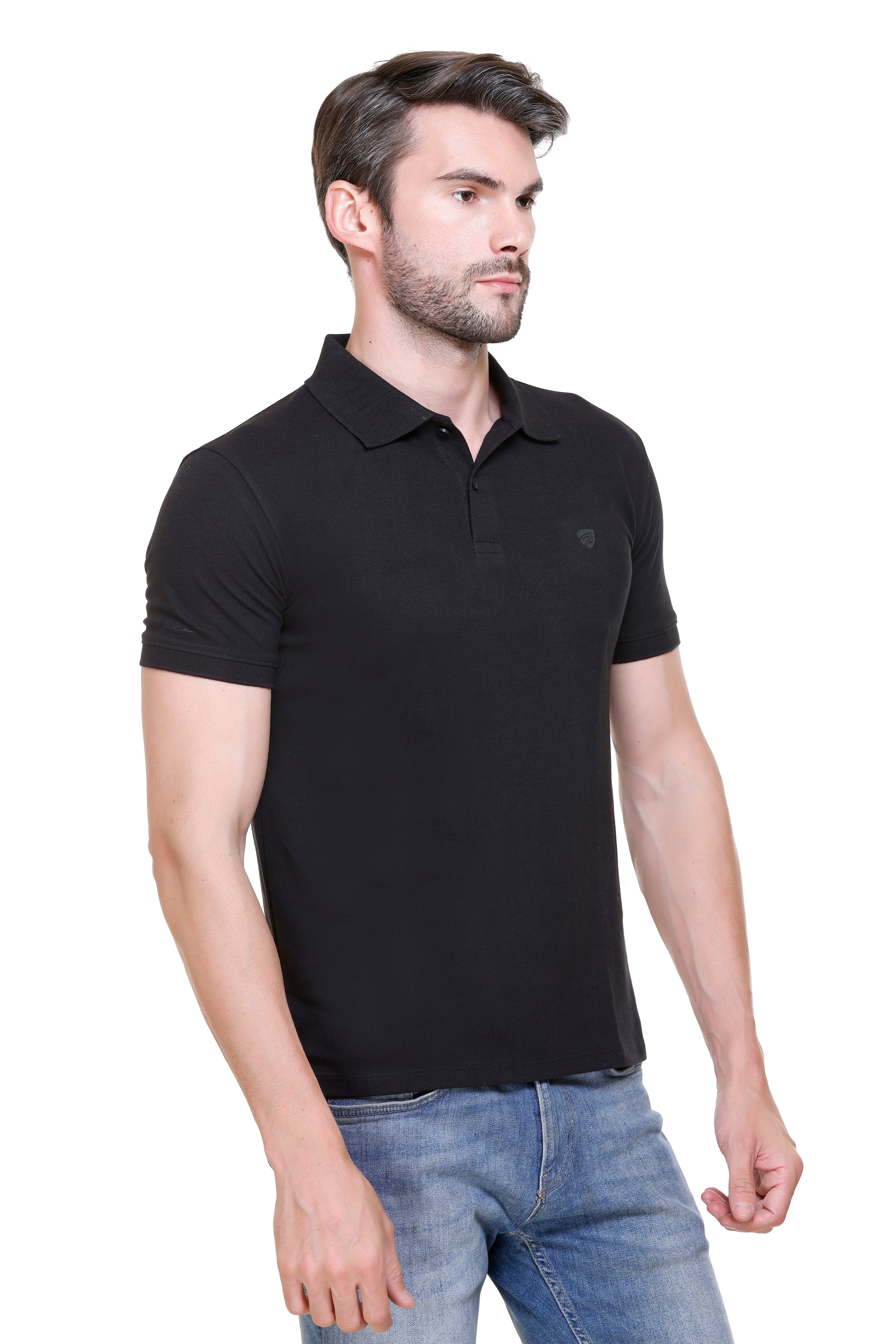Hood Culture Men’s Solid Cotton Polo T-Shirt – Half Sleeve