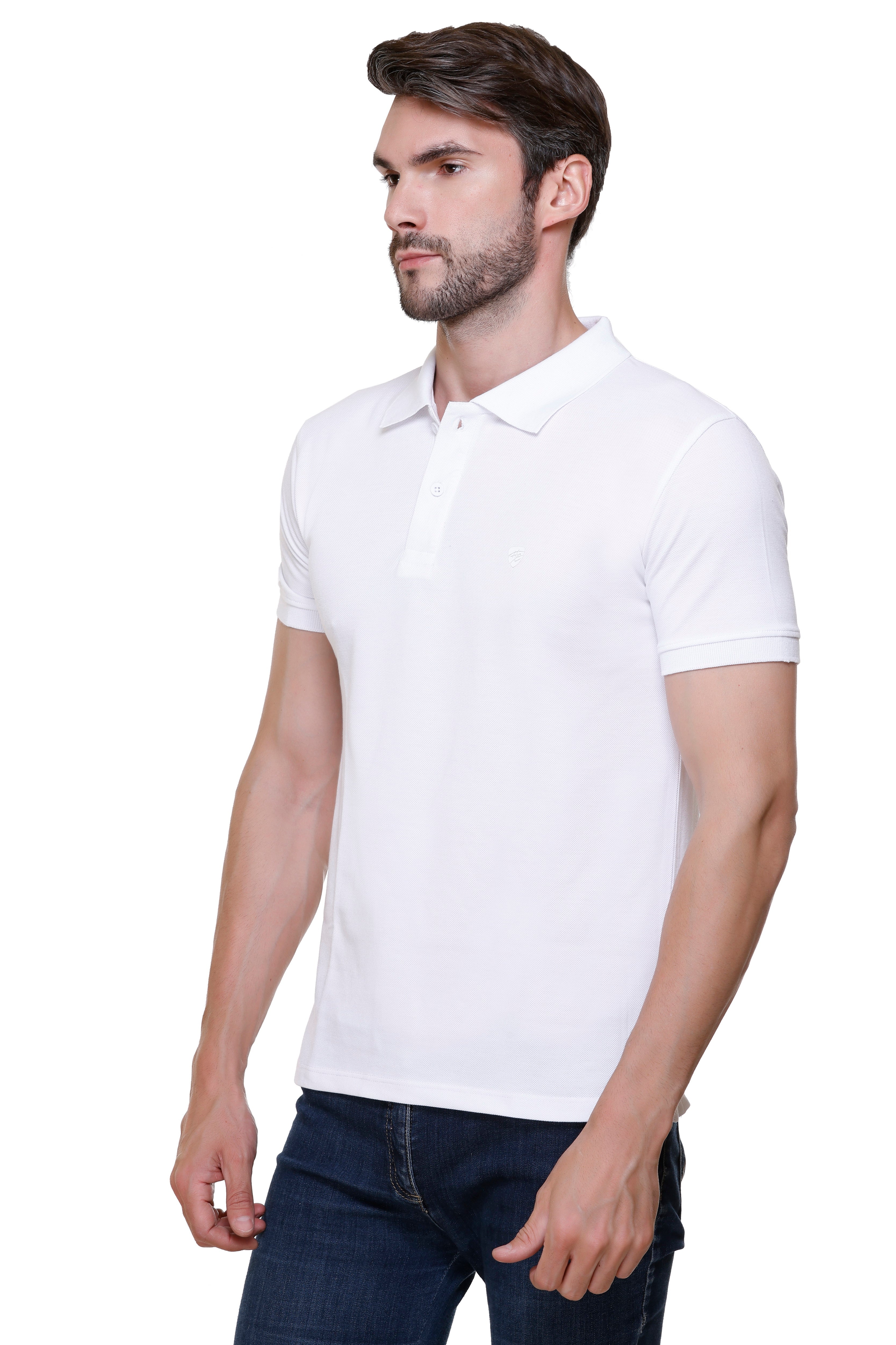 Hood Culture Men’s Solid Cotton Polo T-Shirt – Half Sleeve