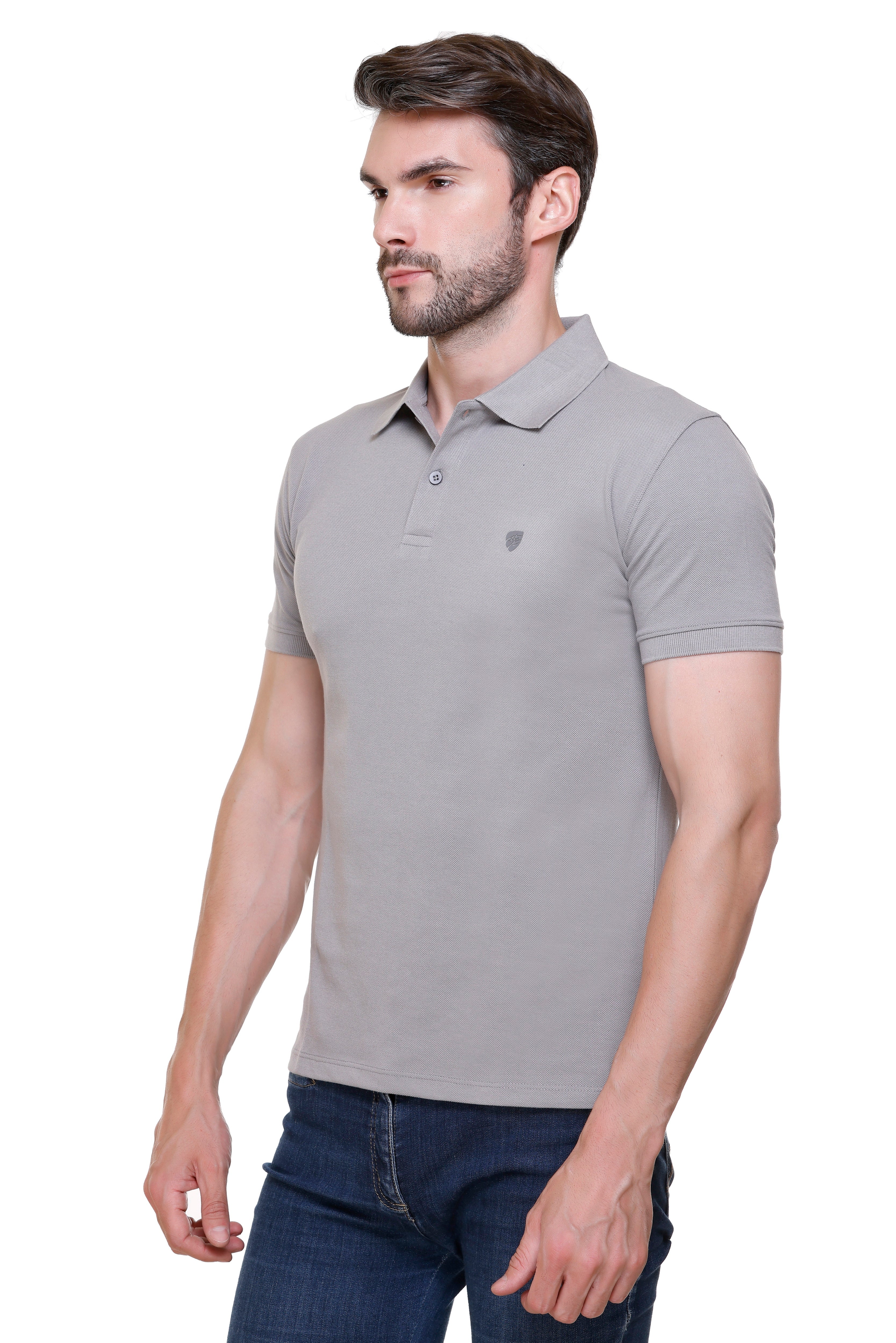 Hood Culture Men’s Solid Cotton Polo T-Shirt – Half Sleeve