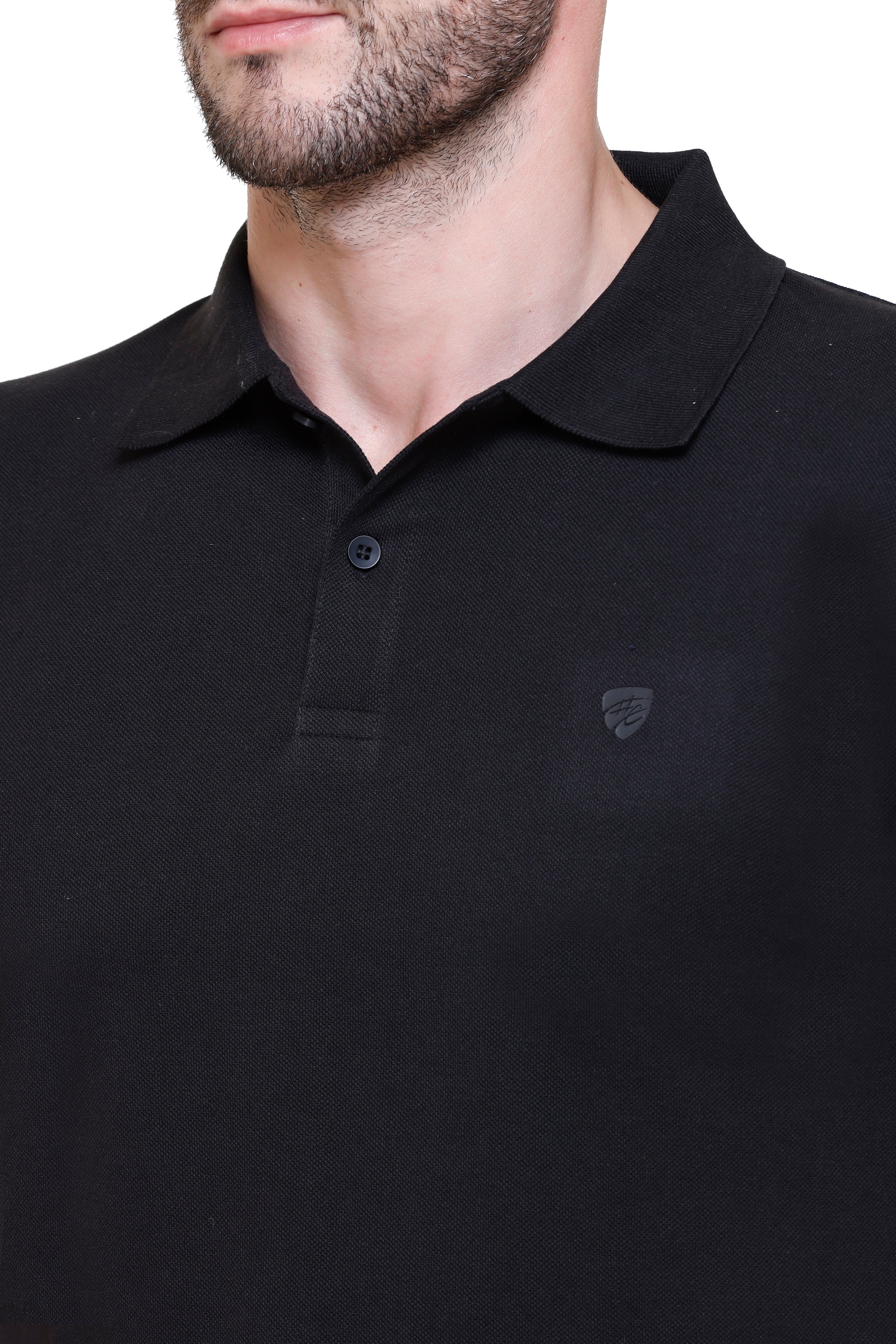 Hood Culture Men’s Solid Cotton Polo T-Shirt – Half Sleeve