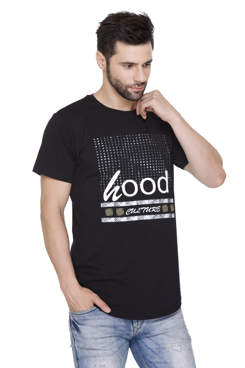 Men’s Printed Cotton Lycra T-Shirt | Hood Culture