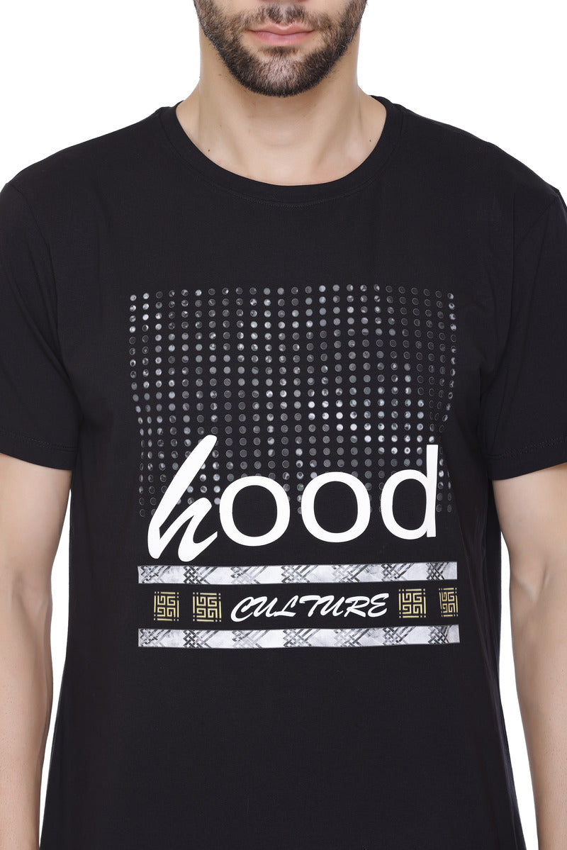 Men’s Printed Cotton Lycra T-Shirt | Hood Culture