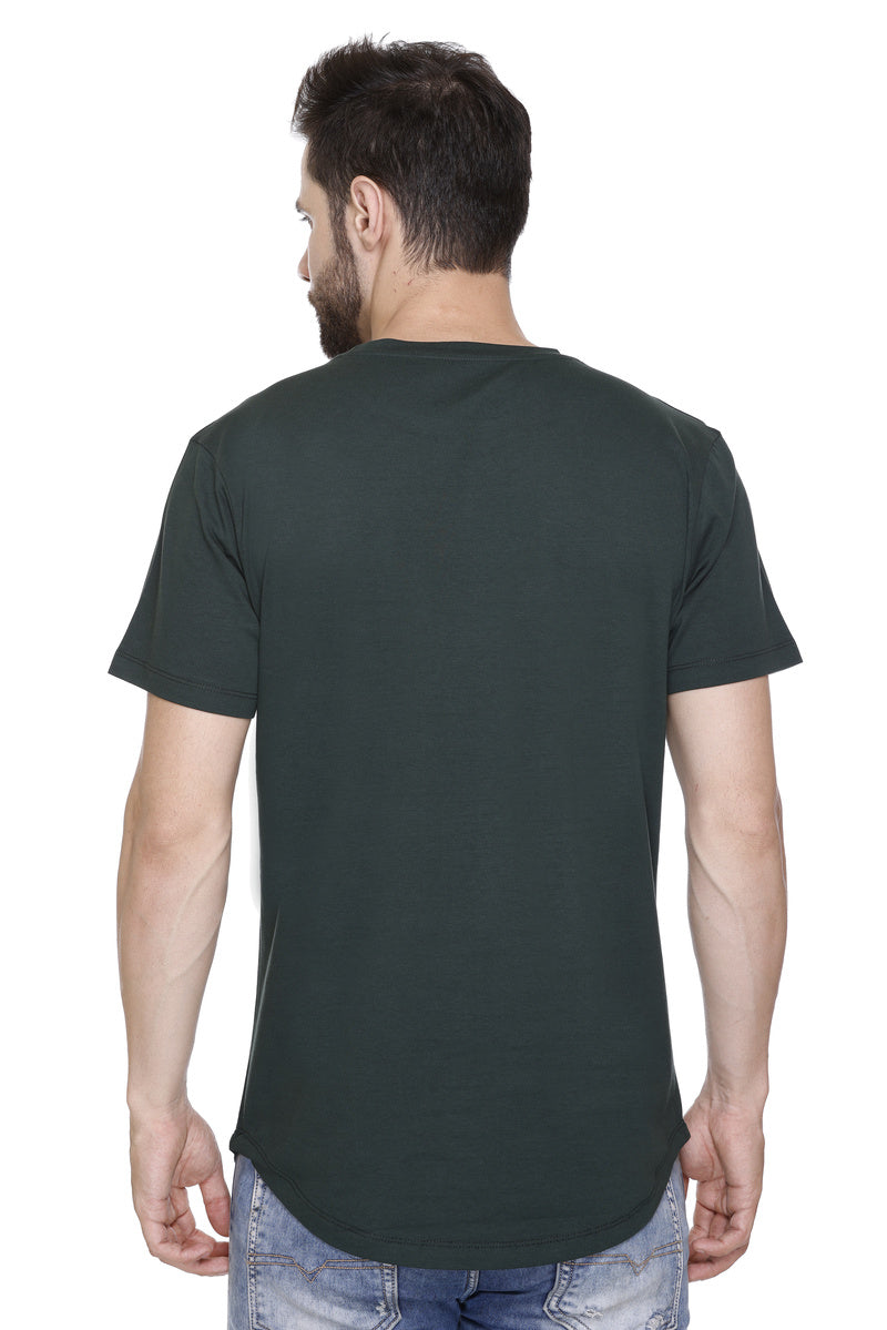 Men’s Printed Cotton Lycra Green T-Shirt | Hood Culture