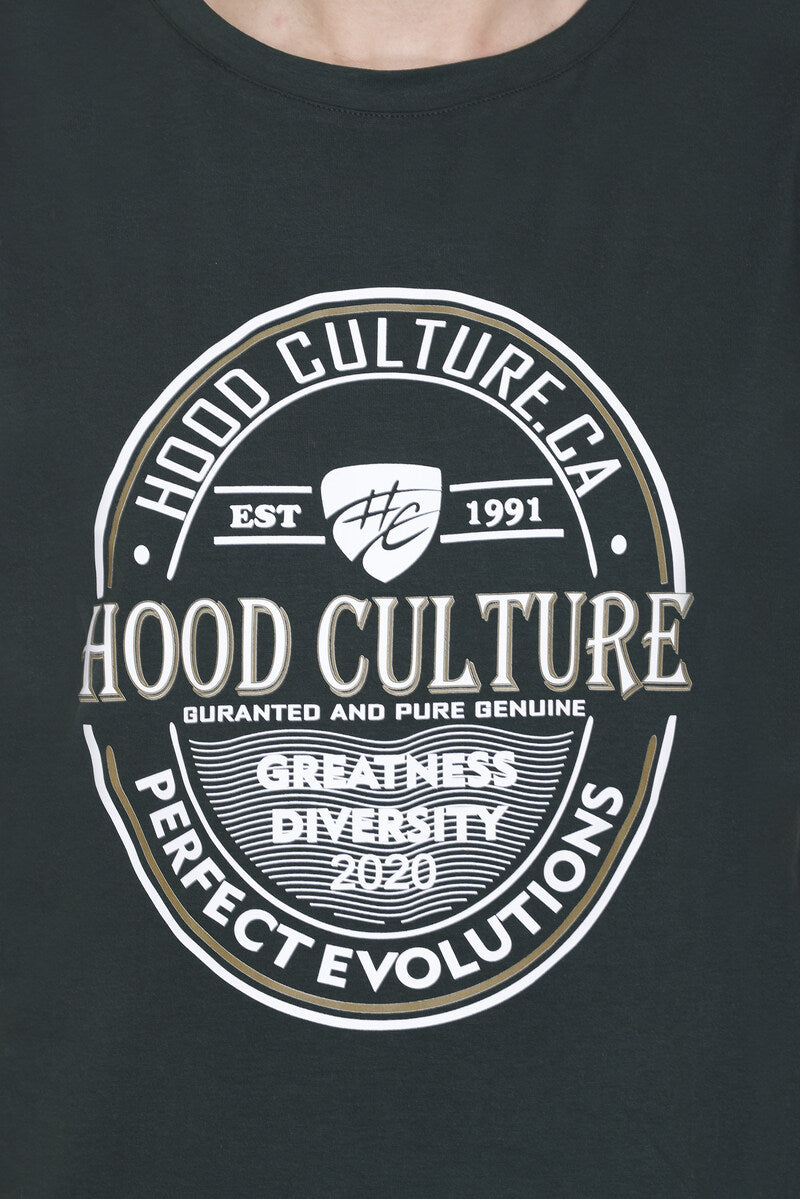 Hood Culture Men’s Printed Cotton Lycra T-Shirt