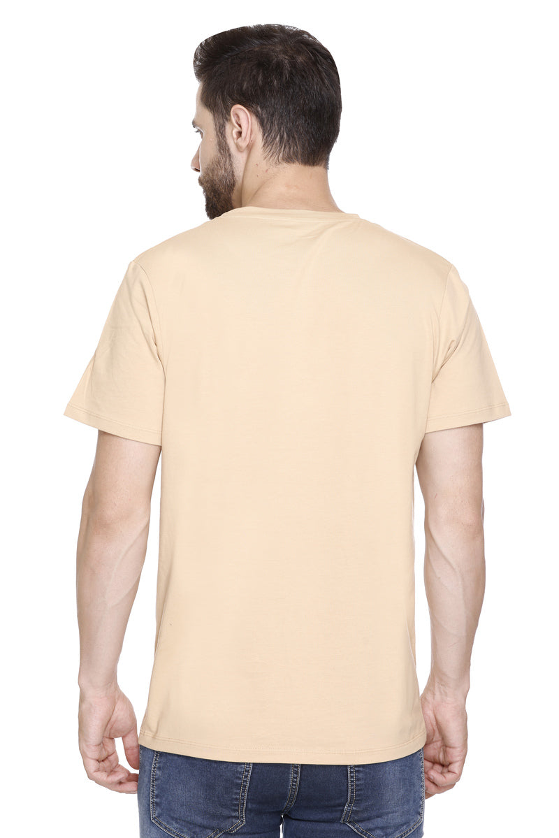 Men Cotton Lycra Wild Printed round Neck T-shirt