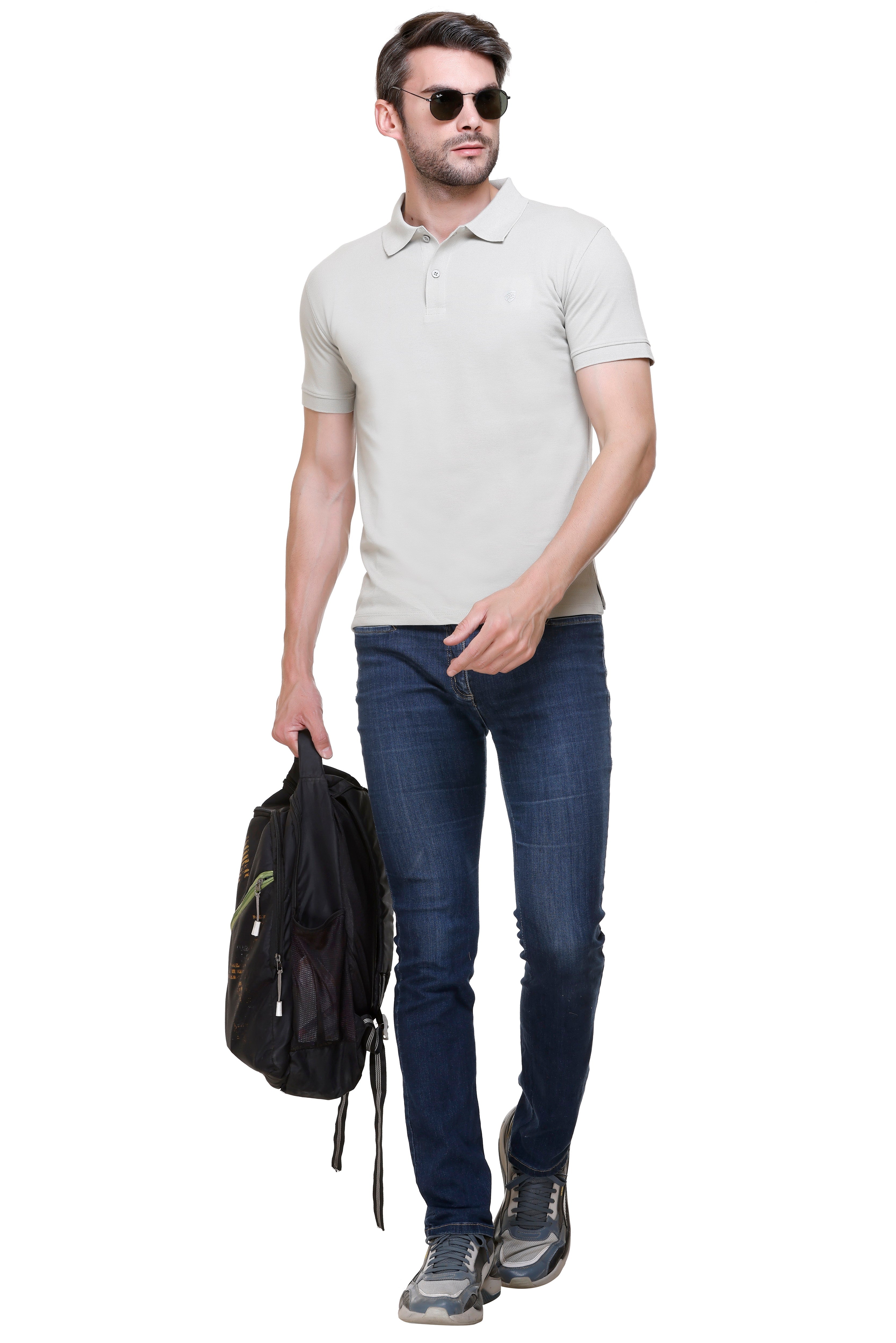 Hood Culture Men’s Solid Cotton Polo T-Shirt – Half Sleeve