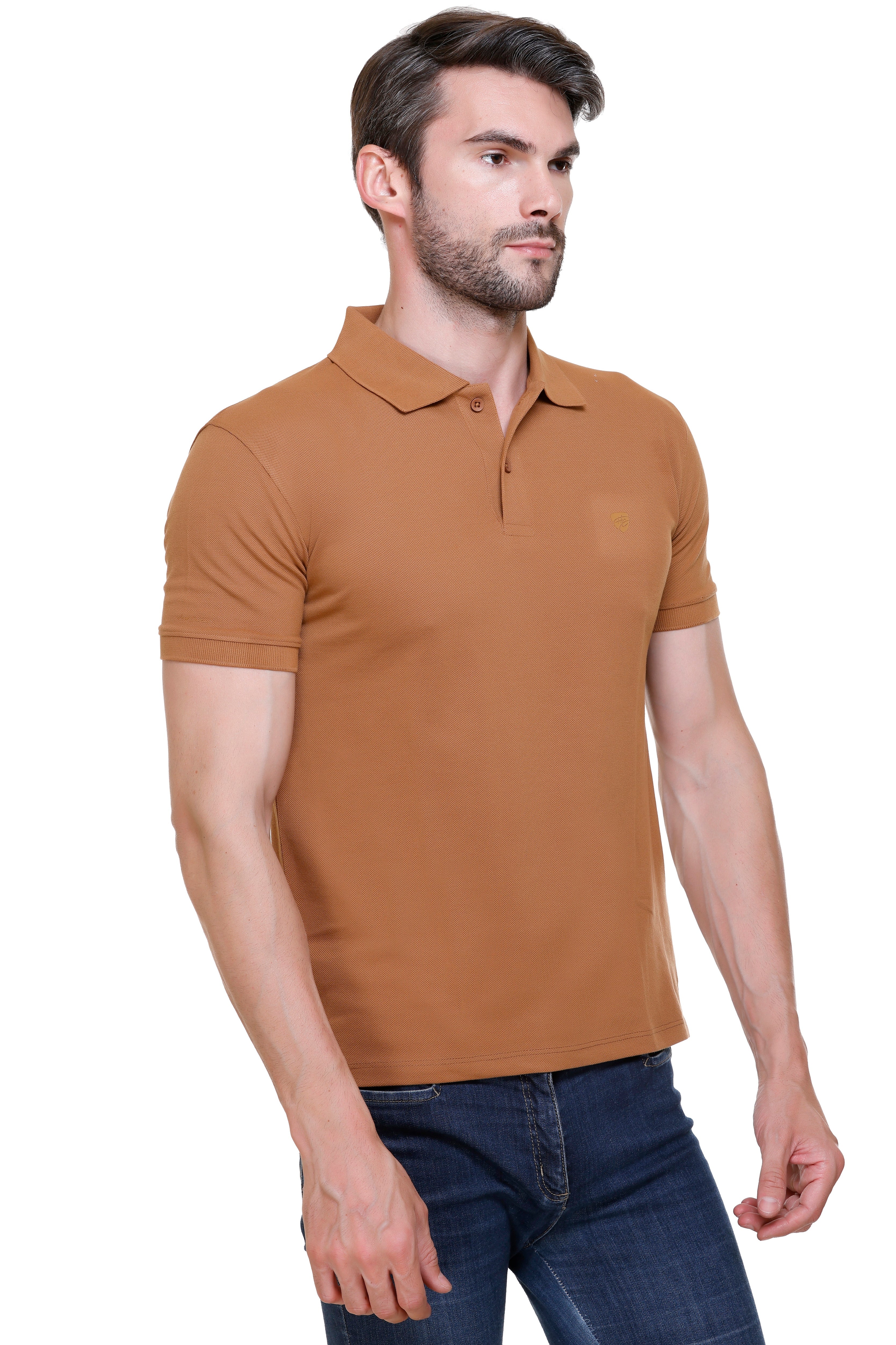 Hood Culture Men’s Solid Cotton Polo T-Shirt – Half Sleeve