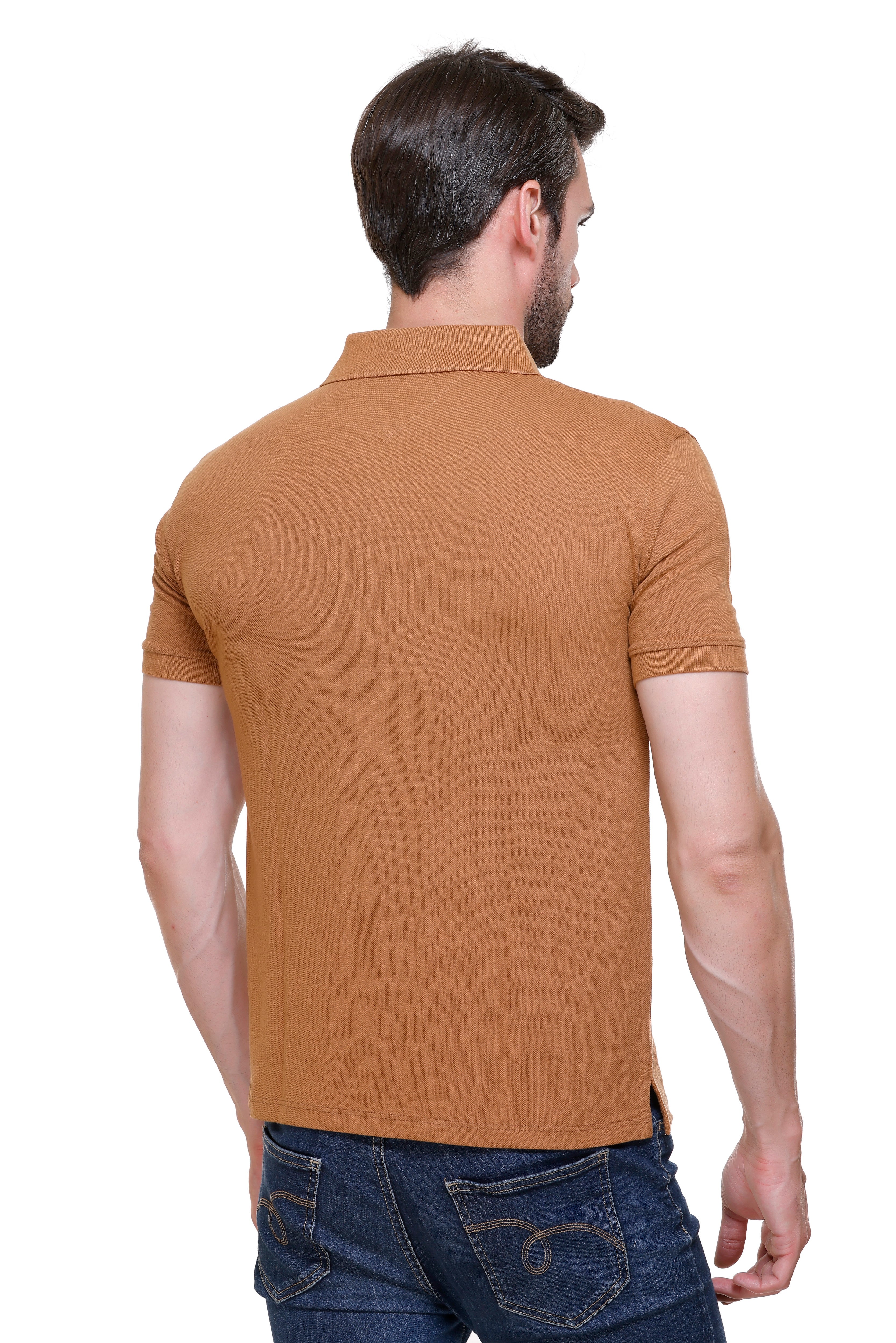 Hood Culture Men’s Solid Cotton Polo T-Shirt – Half Sleeve