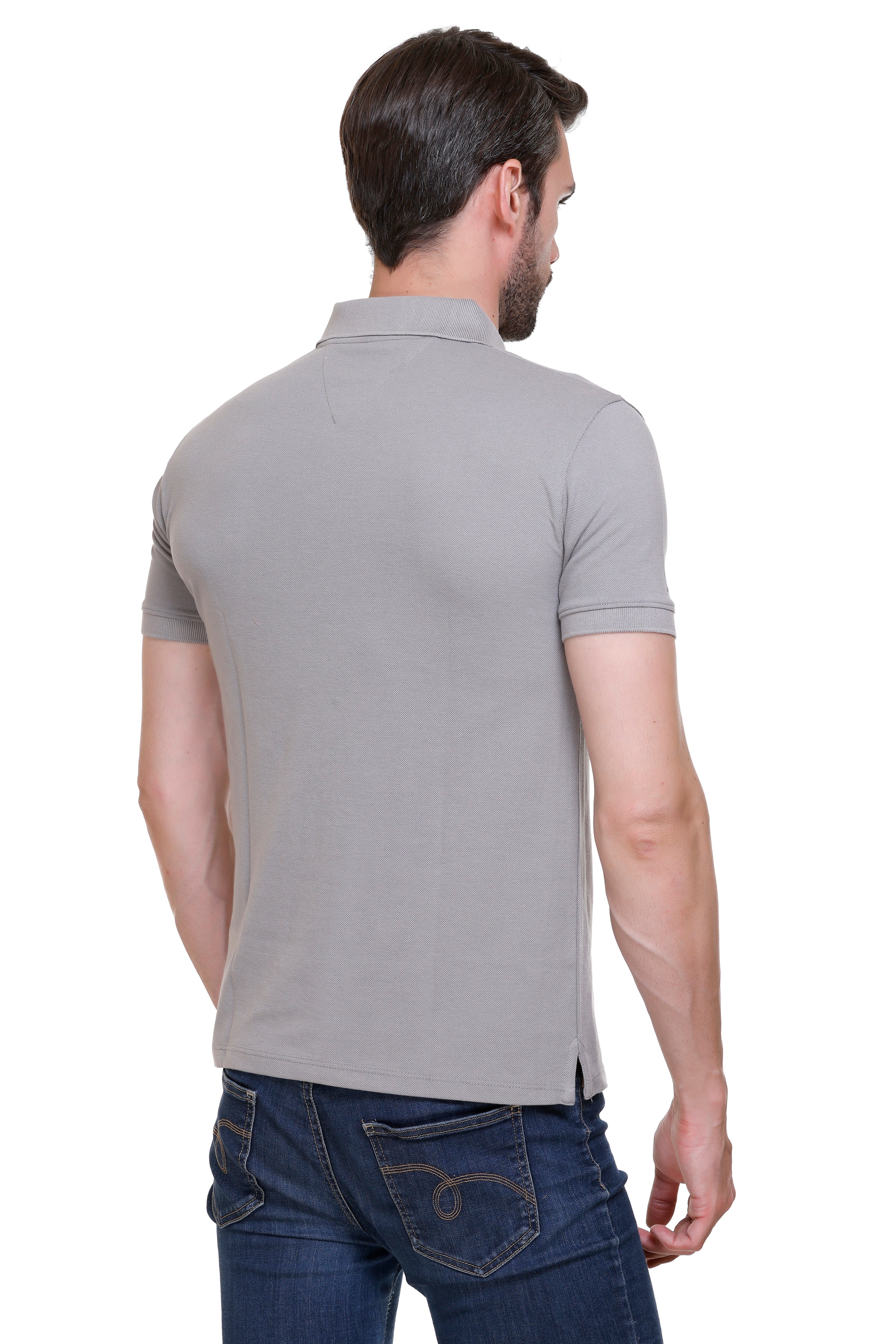 Hood Culture Men’s Solid Cotton Polo T-Shirt – Half Sleeve