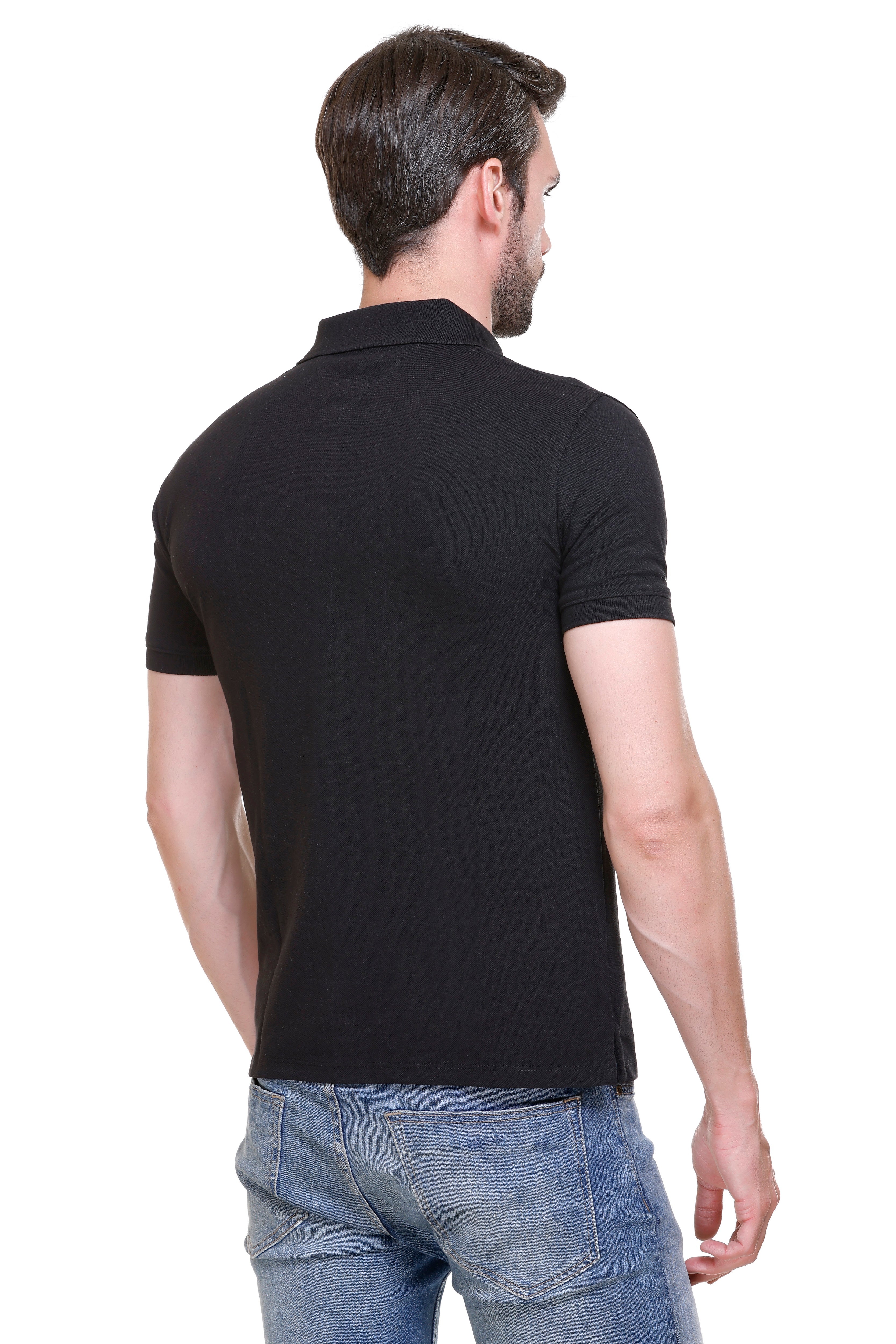 Hood Culture Men’s Solid Cotton Polo T-Shirt – Half Sleeve
