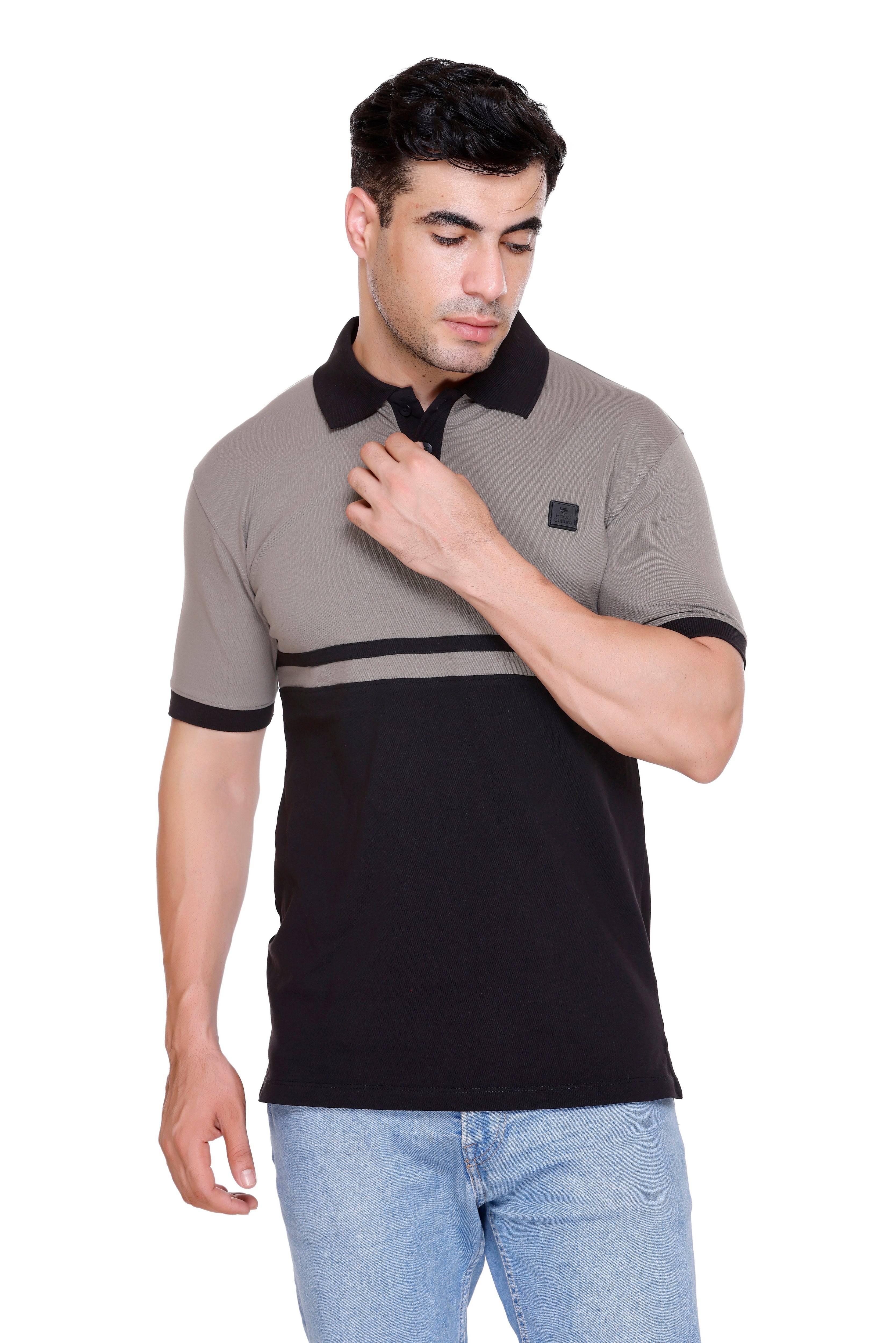 Hood Culture Men’s Cotton Polo T-Shirt – Half Sleeve