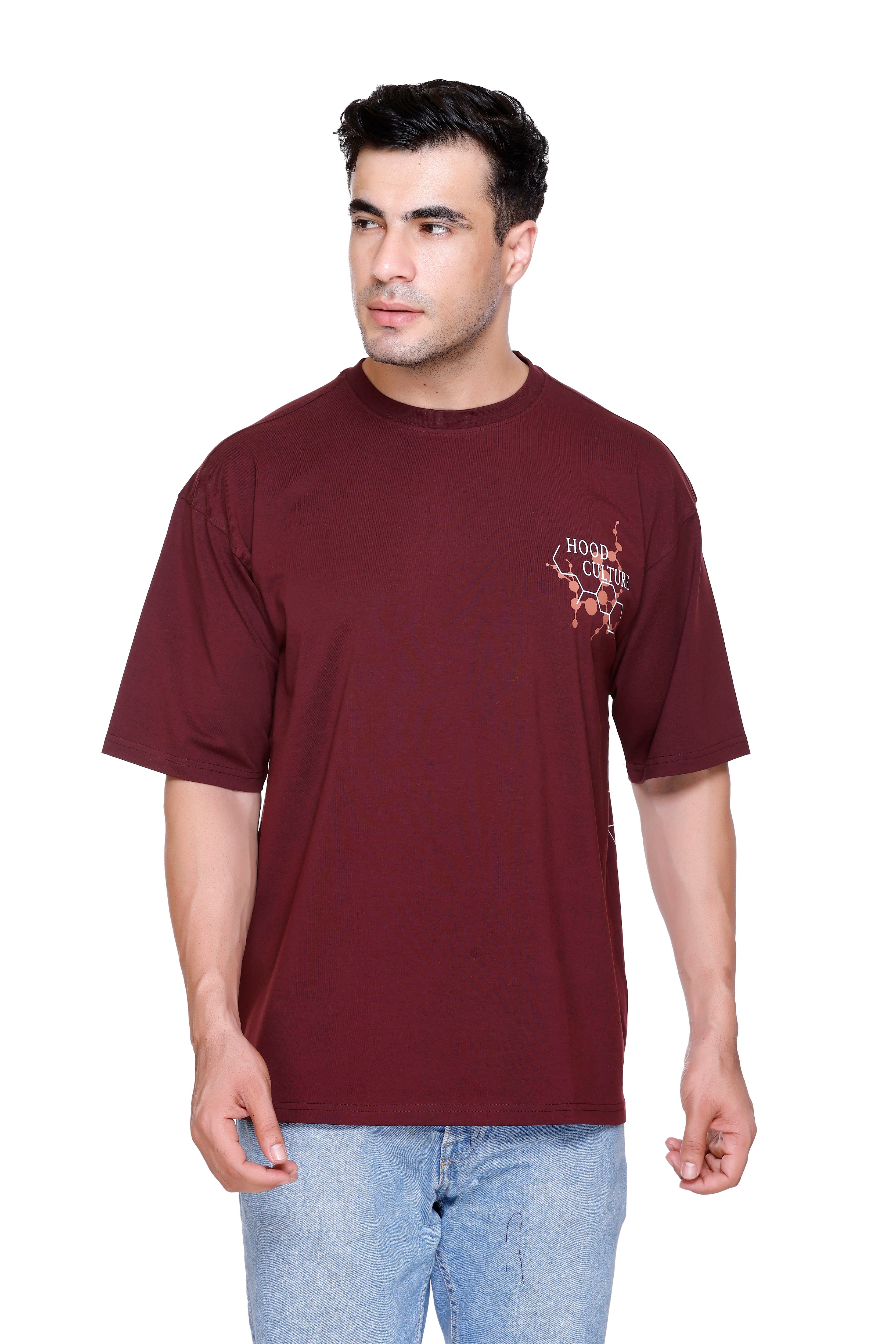 Hood Culture Men’s Printed Cotton Lycra T-Shirt