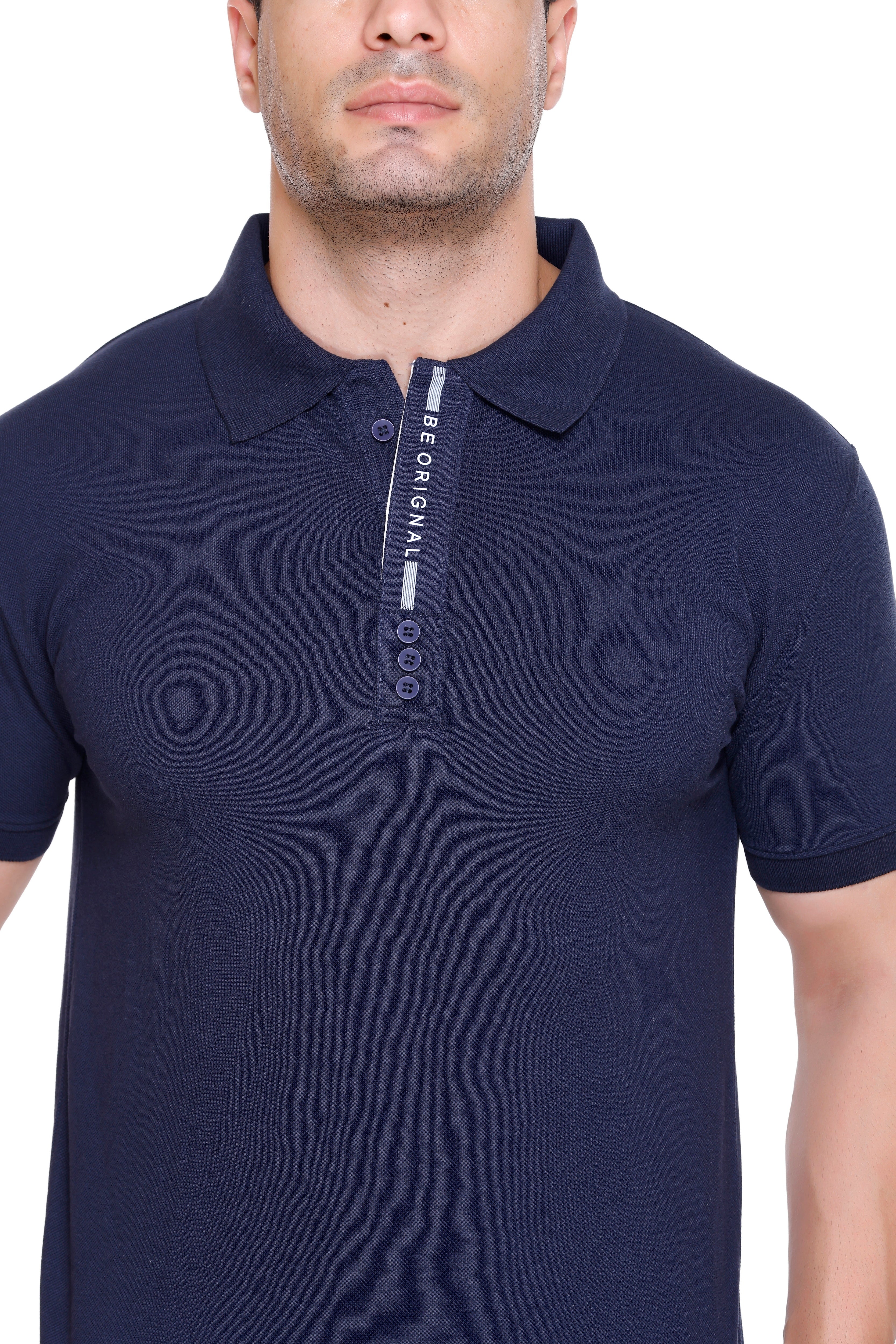 Hood Culture Men’s Solid Cotton Polo T-Shirt – Half Sleeve