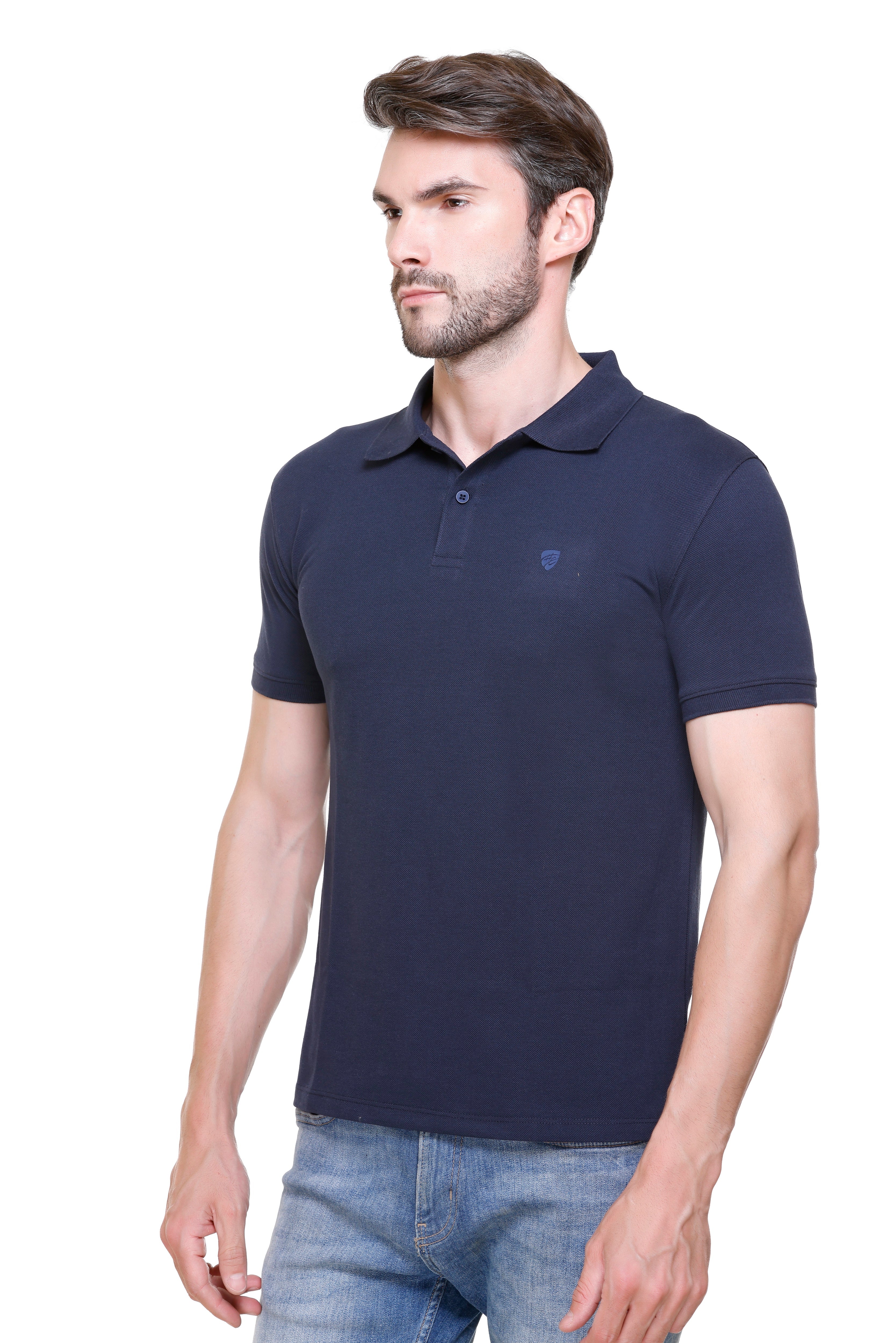 Hood Culture Men’s Solid Cotton Polo T-Shirt – Half Sleeve