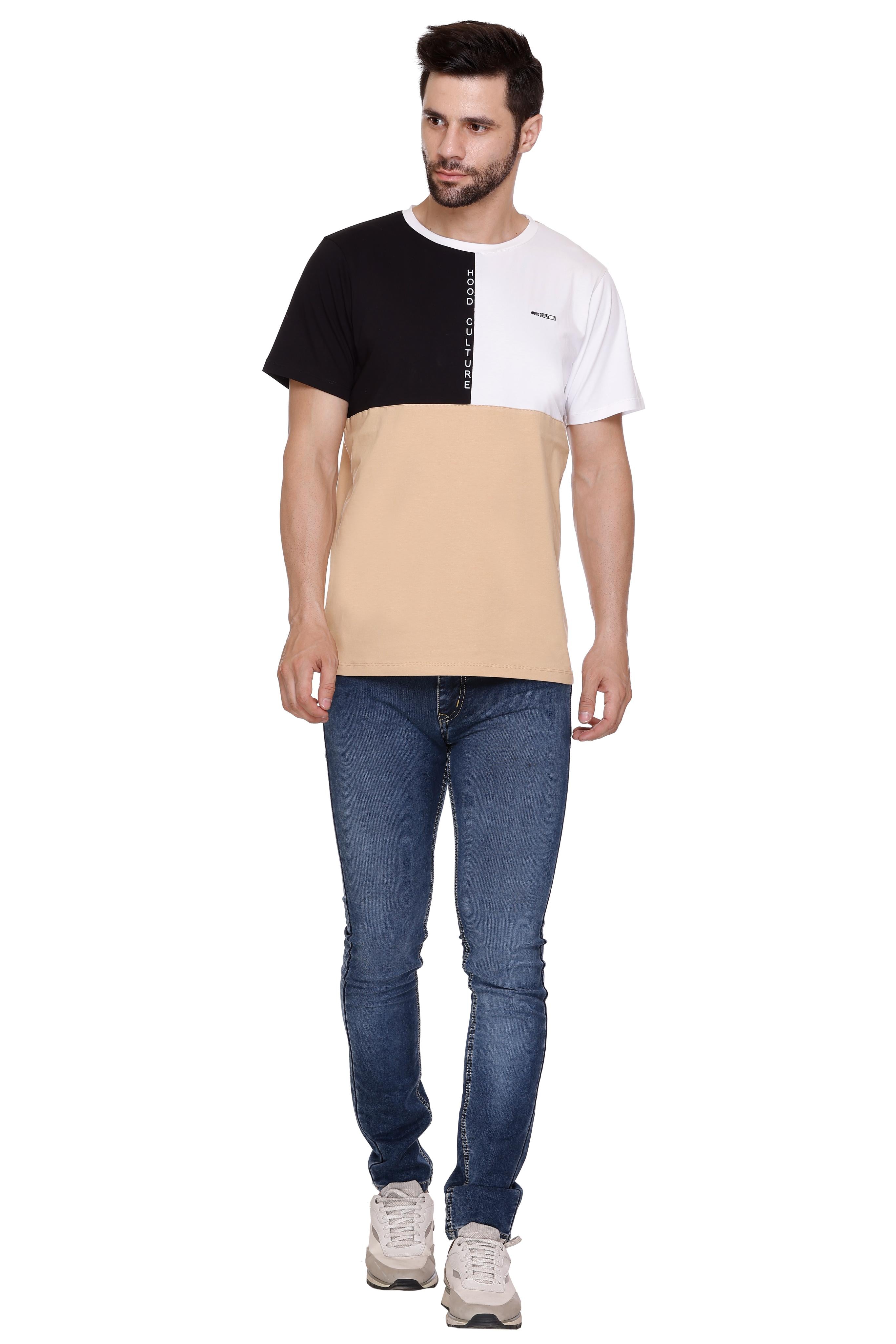Hood Culture Men’s Printed Cotton Lycra T-Shirt