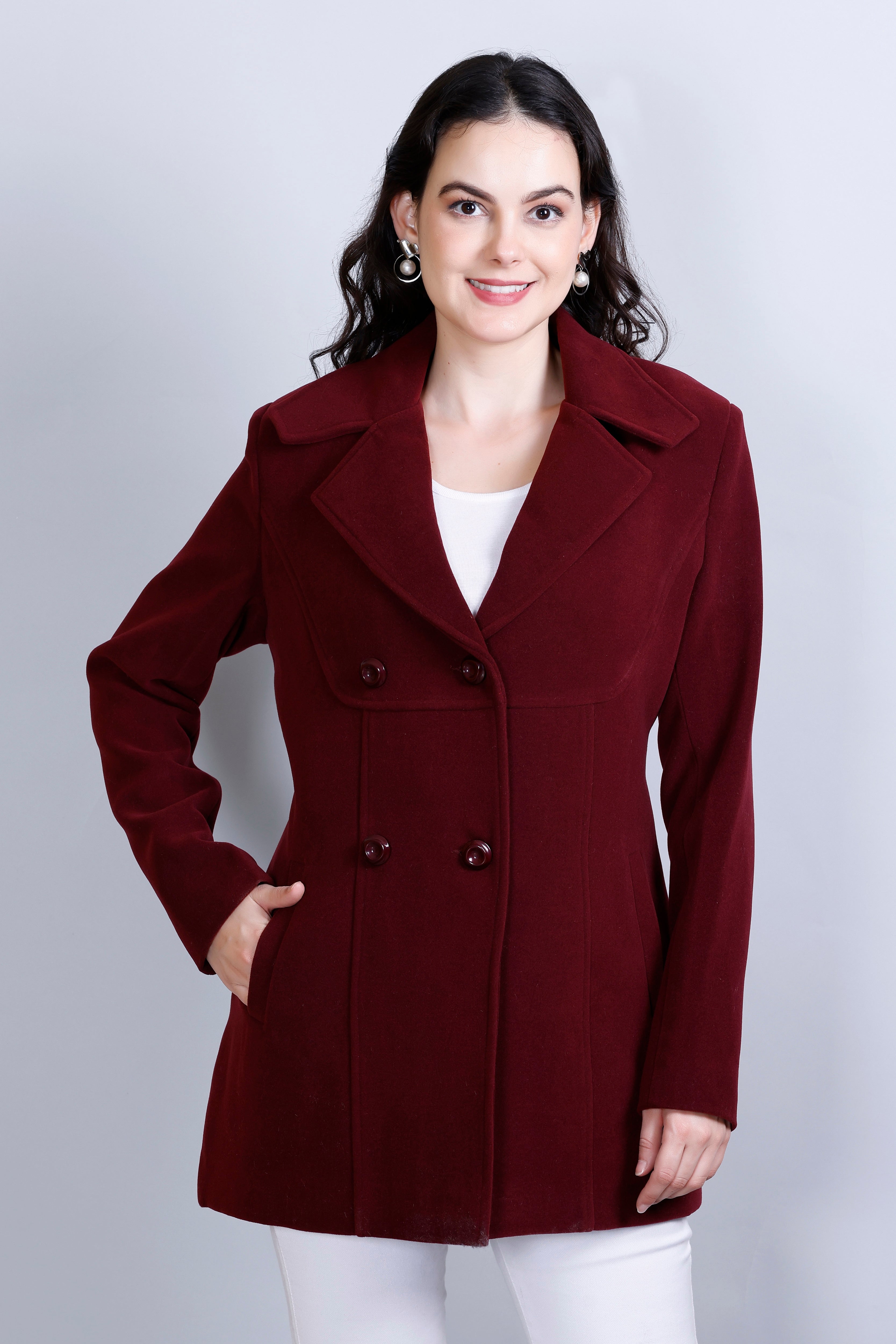 Women's Winter Tweed Stylish Coat