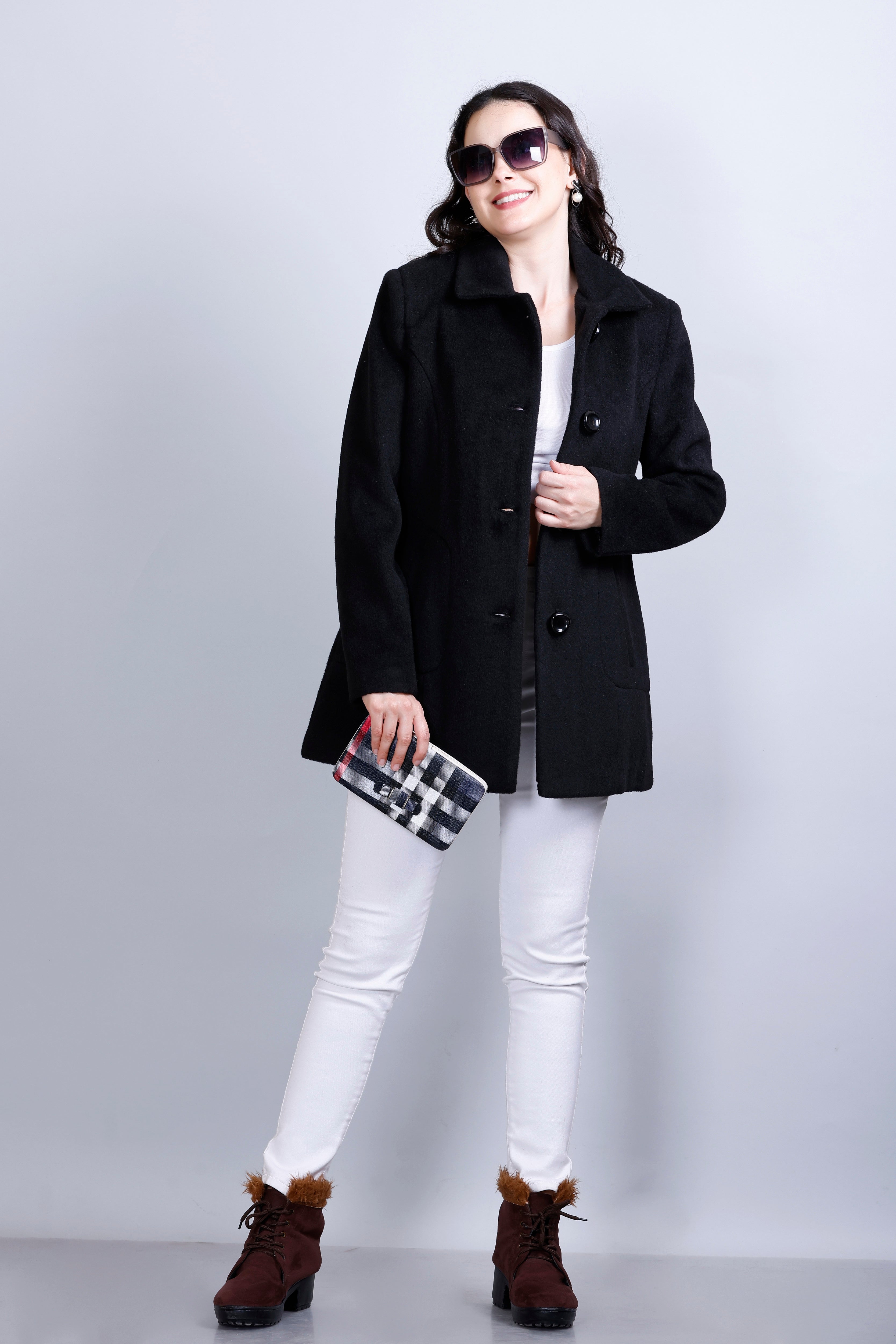 Women's Winter Tweed Stylish Coat