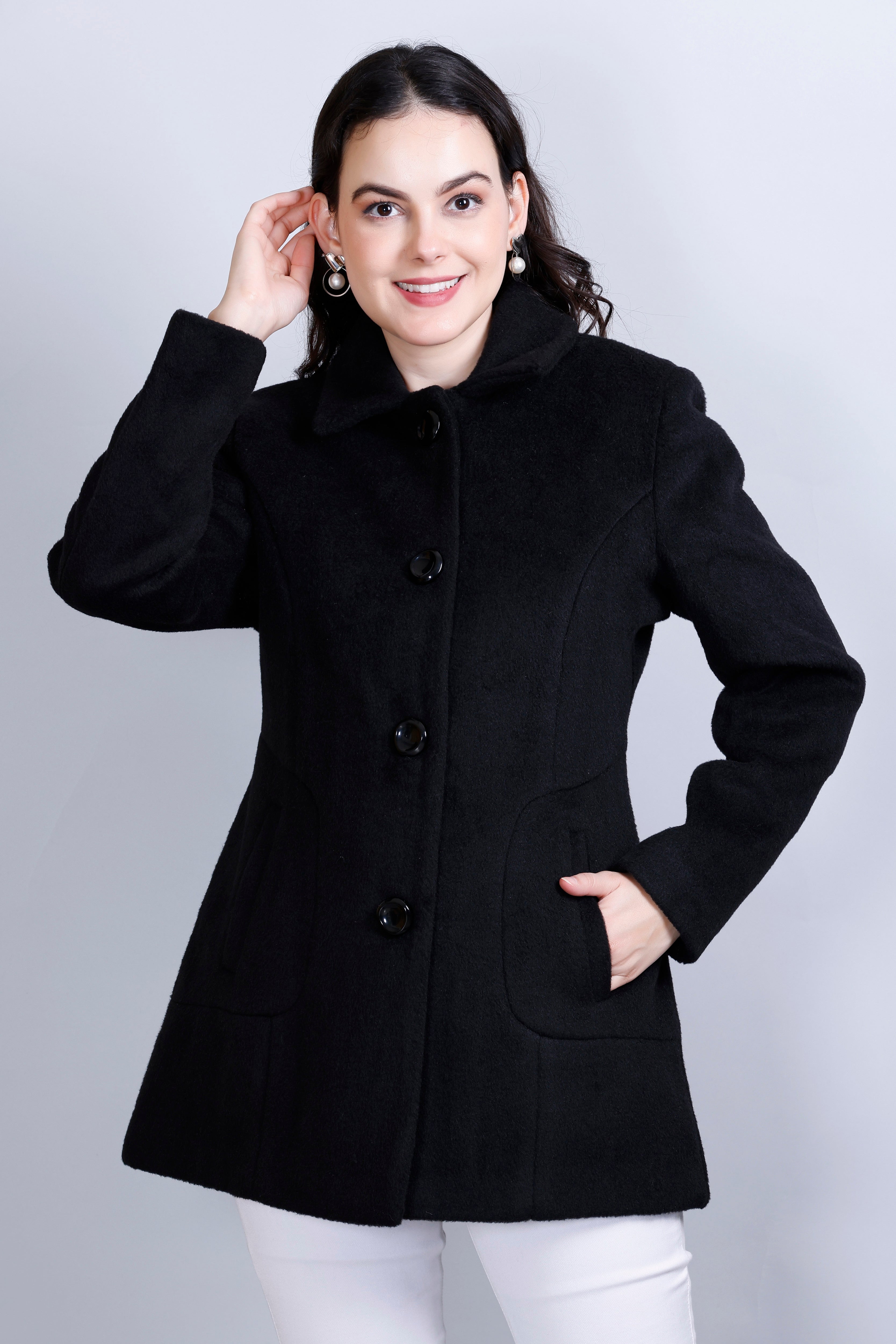 Women's Winter Tweed Stylish Coat