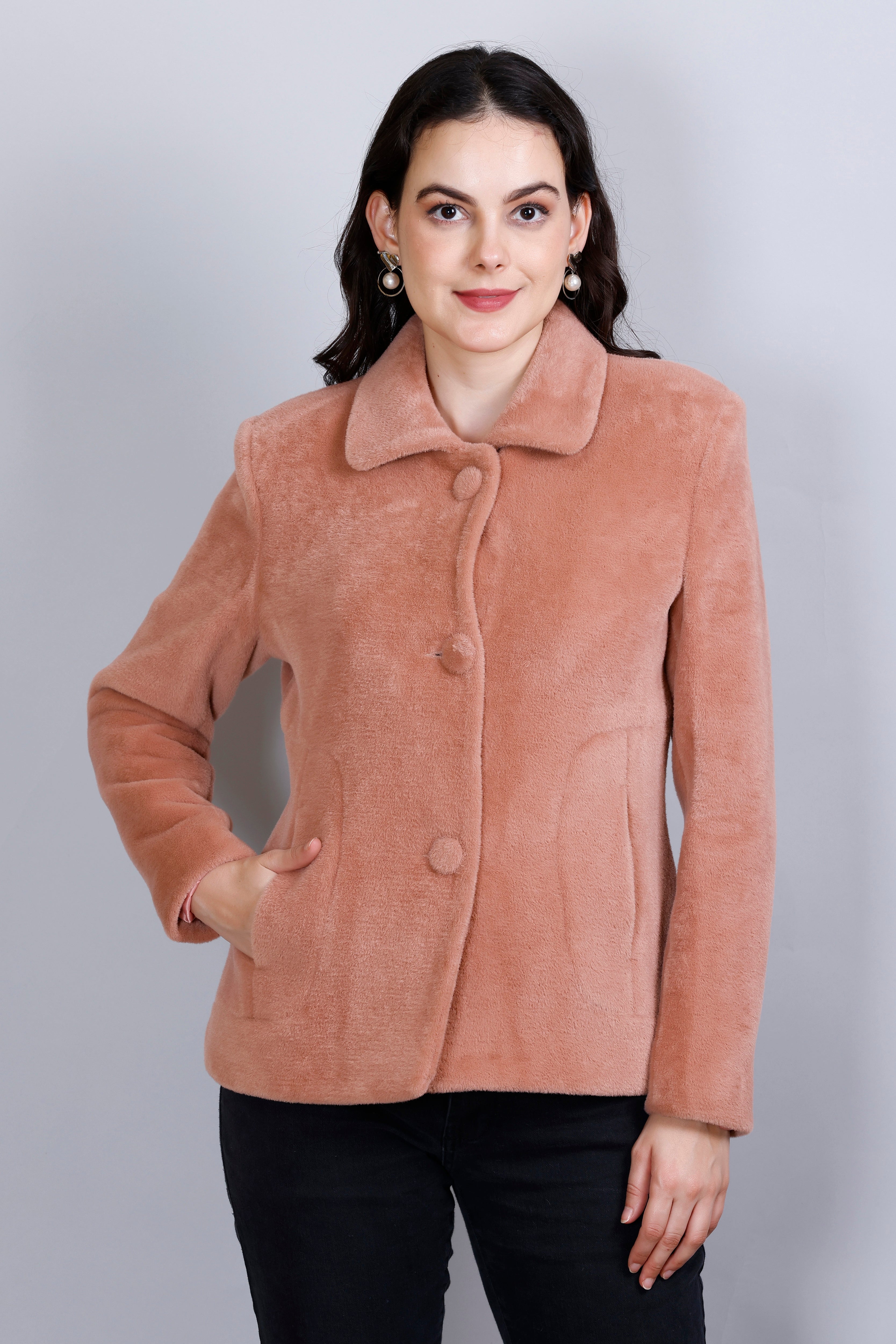 Women's Winter Tweed Stylish Coat