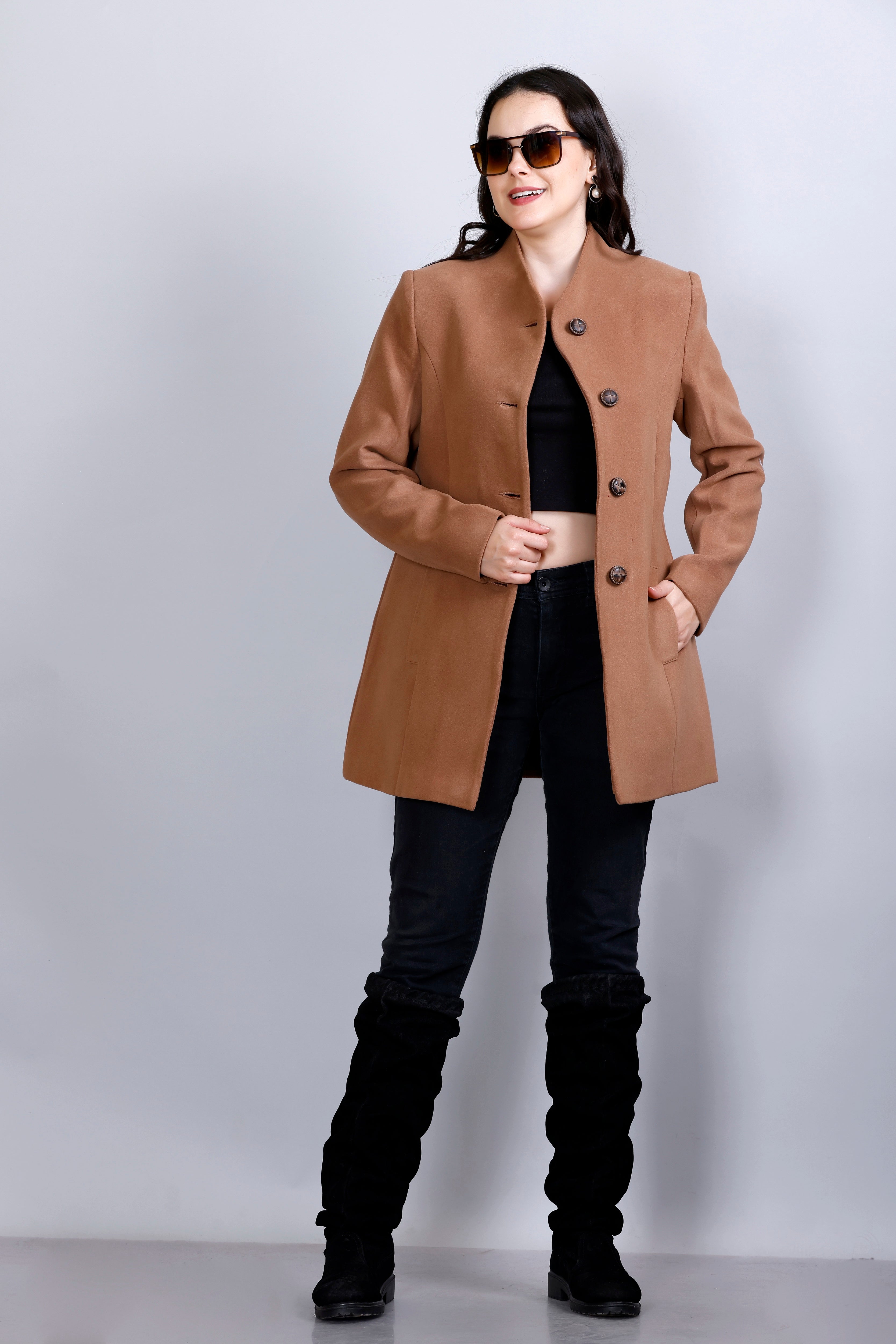 Women's Winter Tweed Stylish Coat