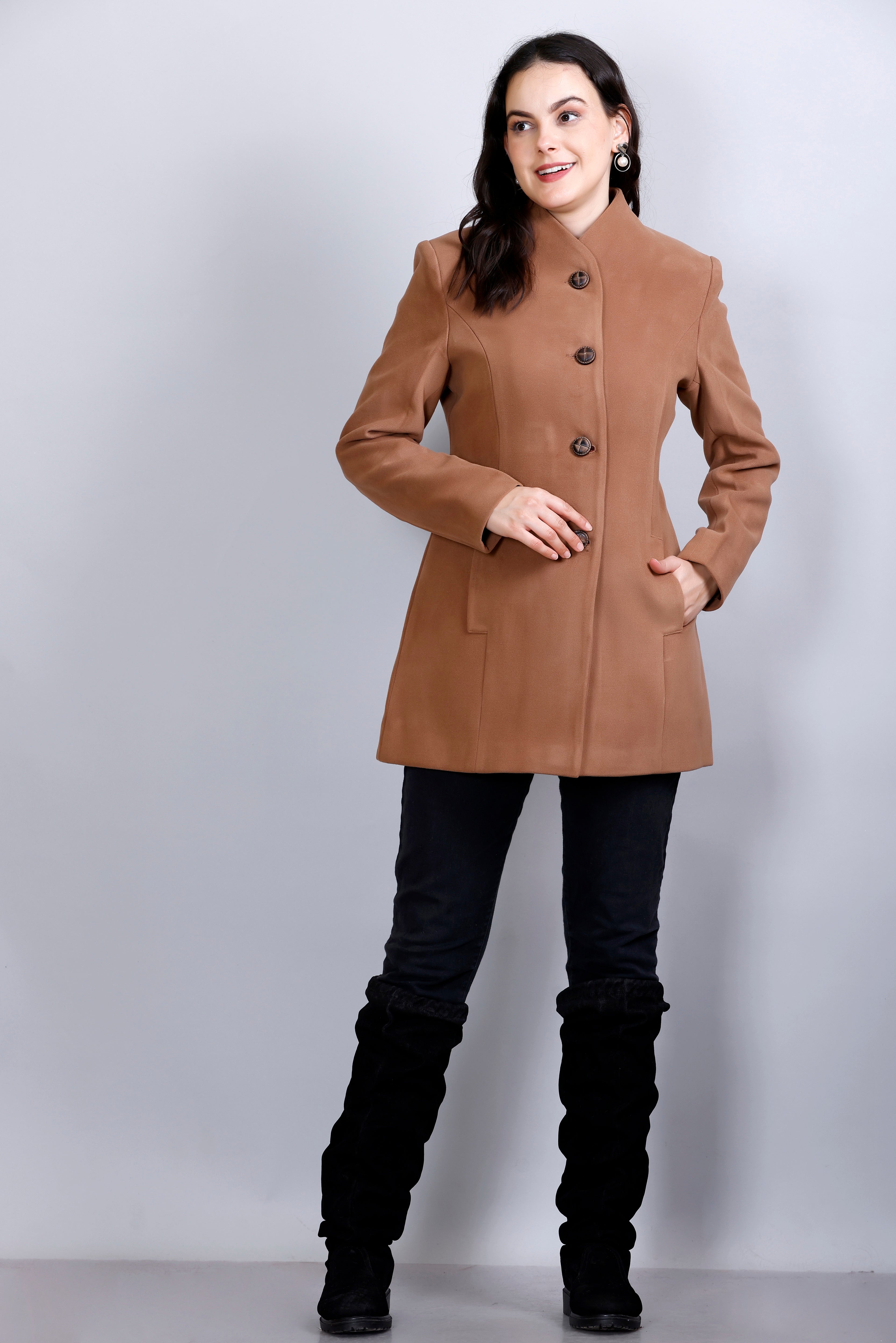 Women's Winter Tweed Stylish Coat