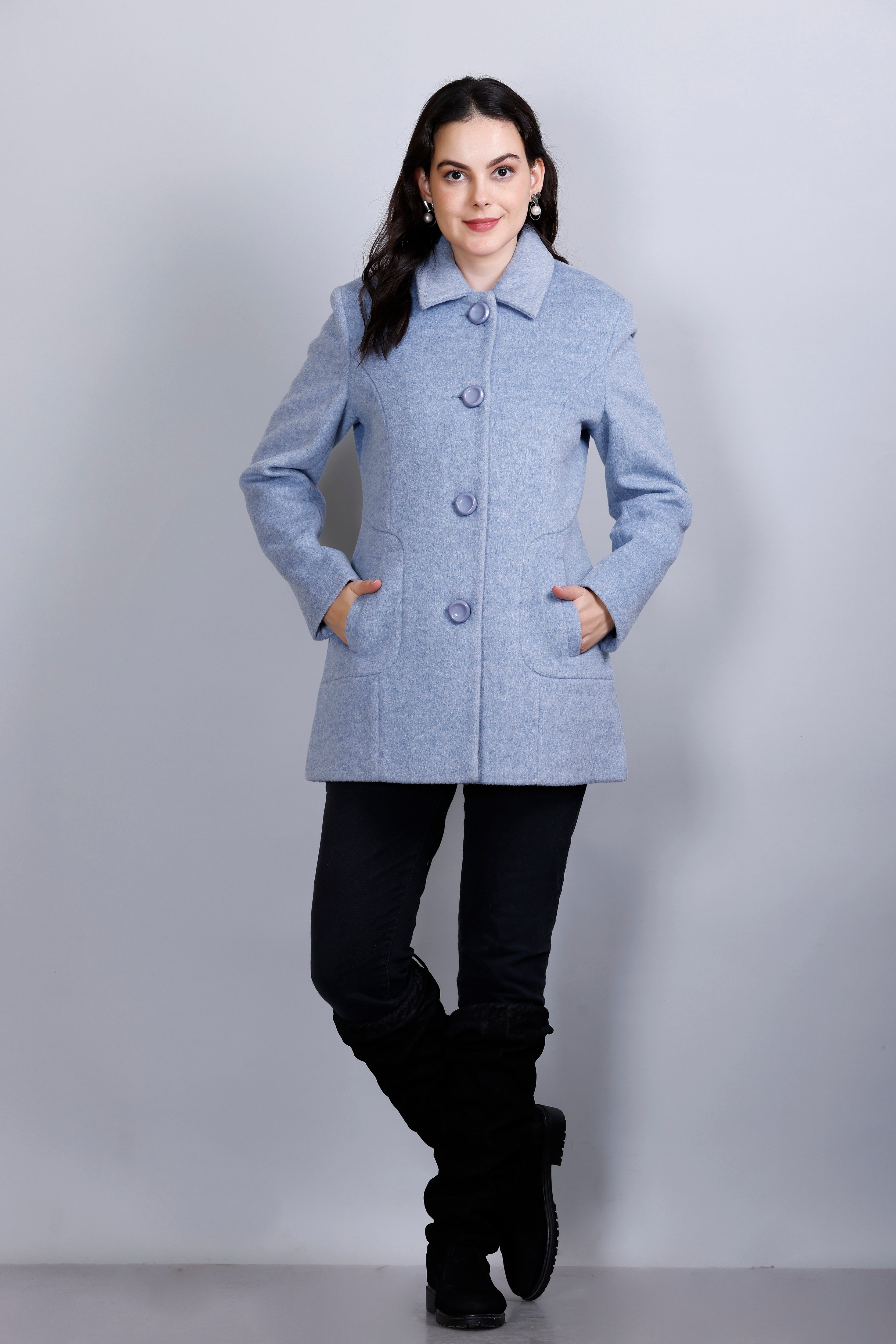 Women's Winter Tweed Stylish Coat