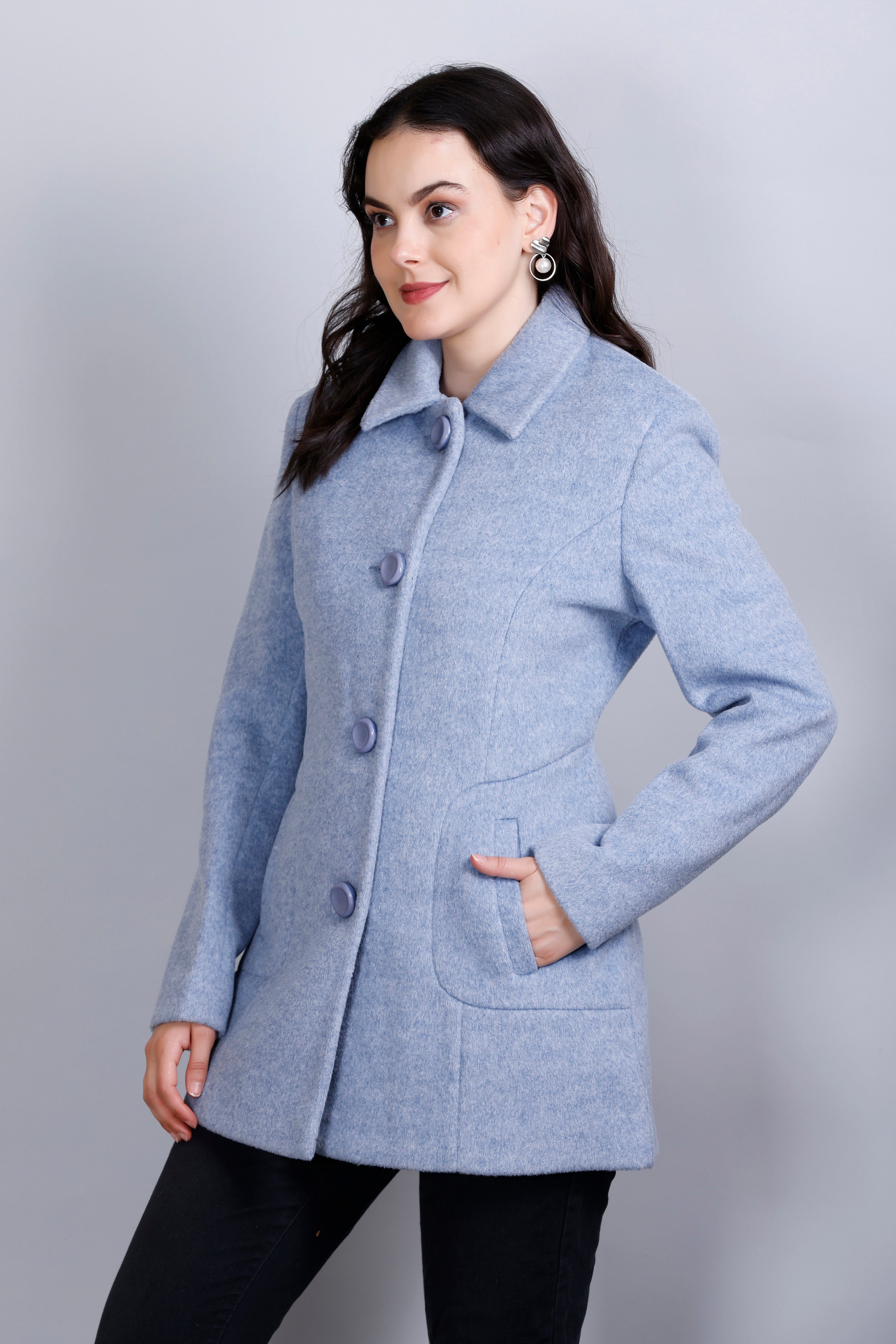 Women's Winter Tweed Stylish Coat